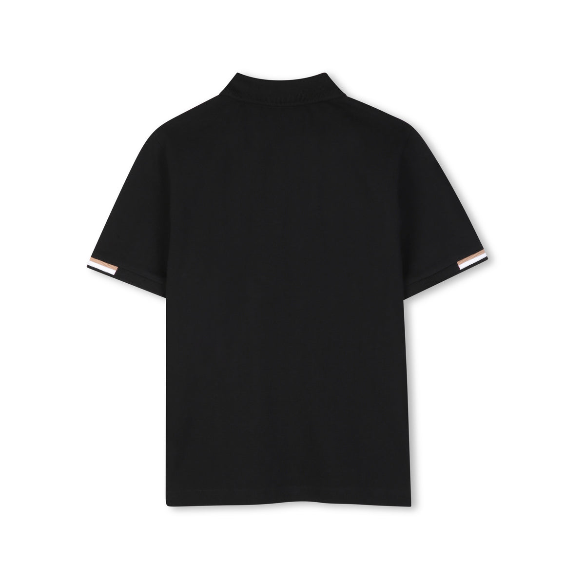 Boys Black Cotton Polo Shirt