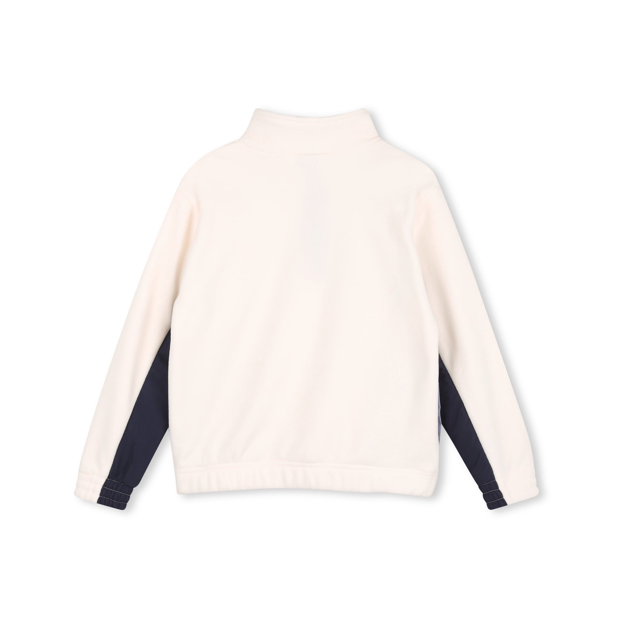 Boys White Mock-neck Fleece Sweatshirt