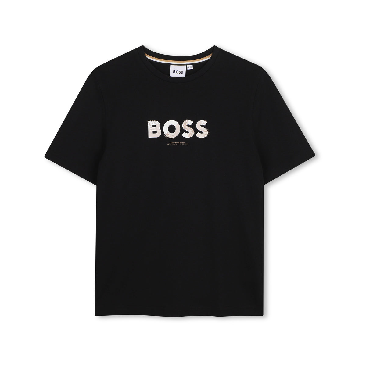 Boys Black Logo Cotton T-Shirt