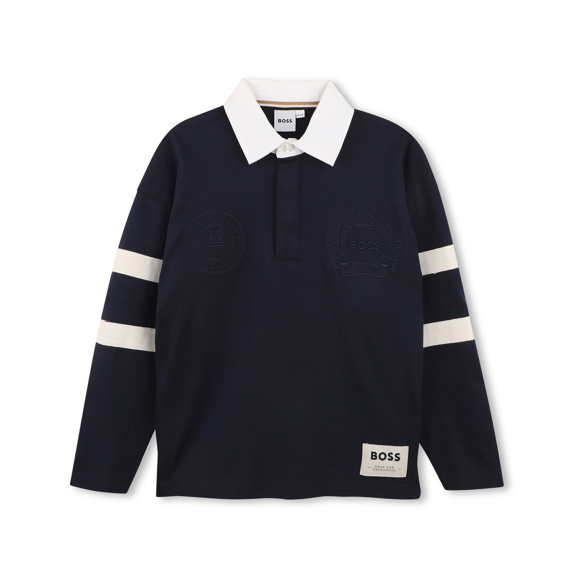Boys & Girls Dark Blue Cotton Polo Shirt