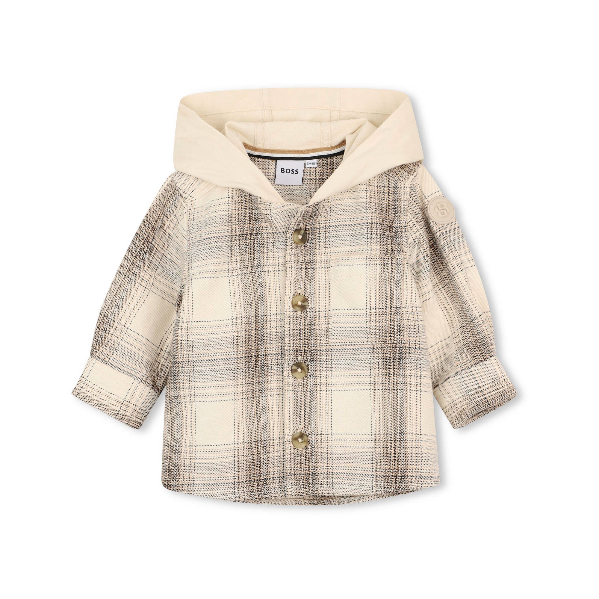 Baby Boys Ivory Check Cotton Shirt
