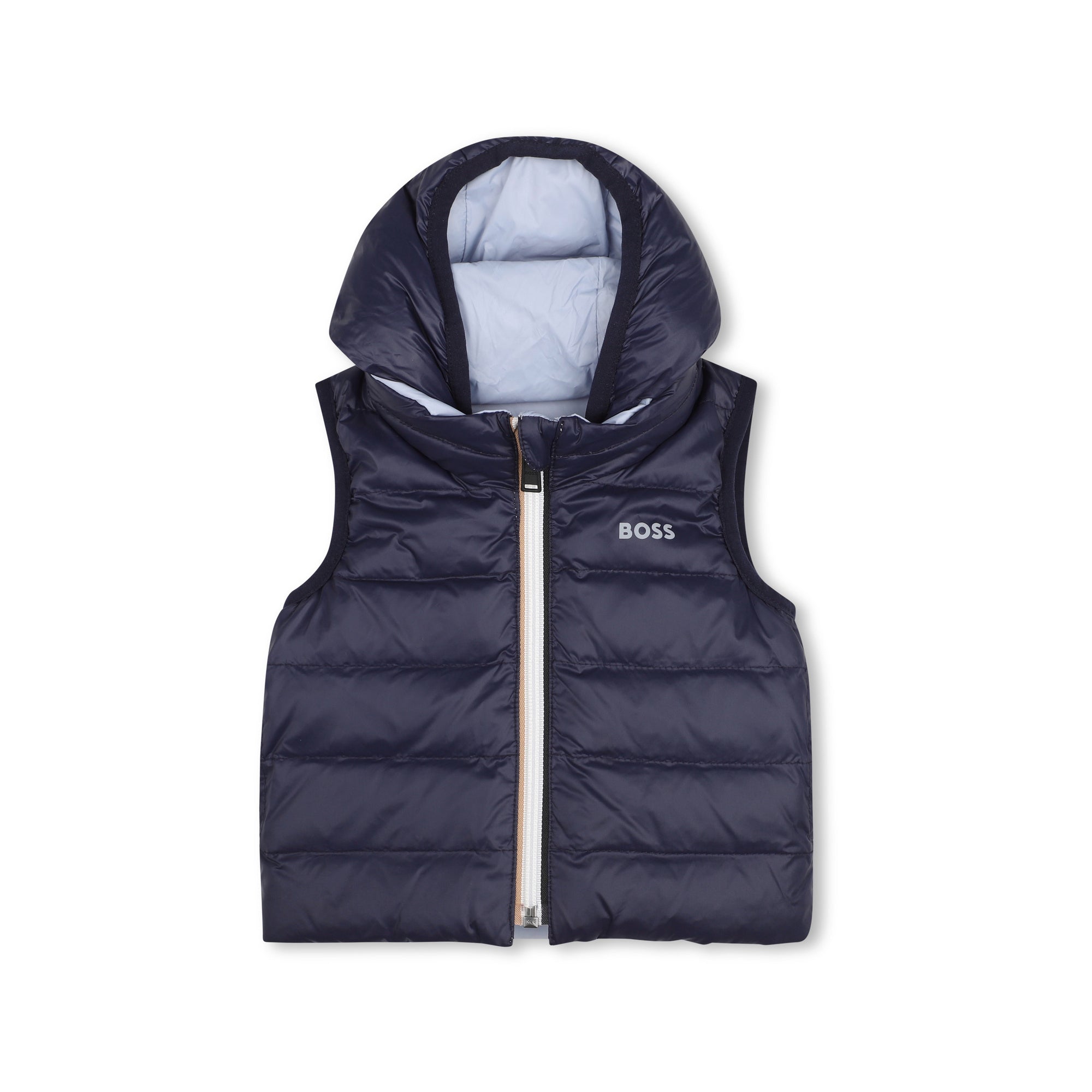 Baby Boys Dark Blue Reversible Padded Down Gilet