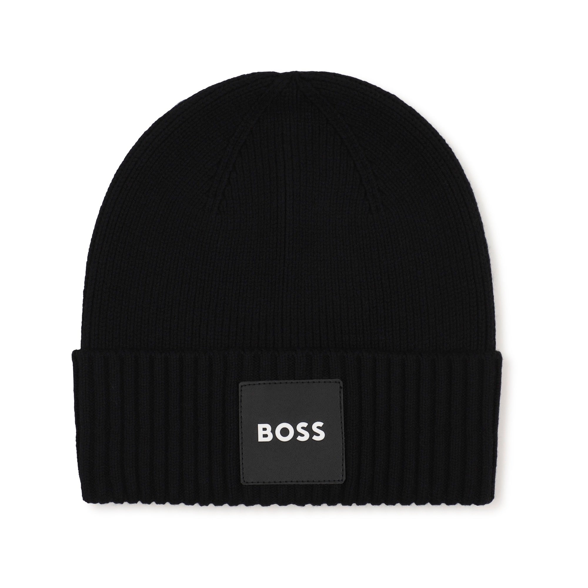 Boys Black Cotton Knit Hat