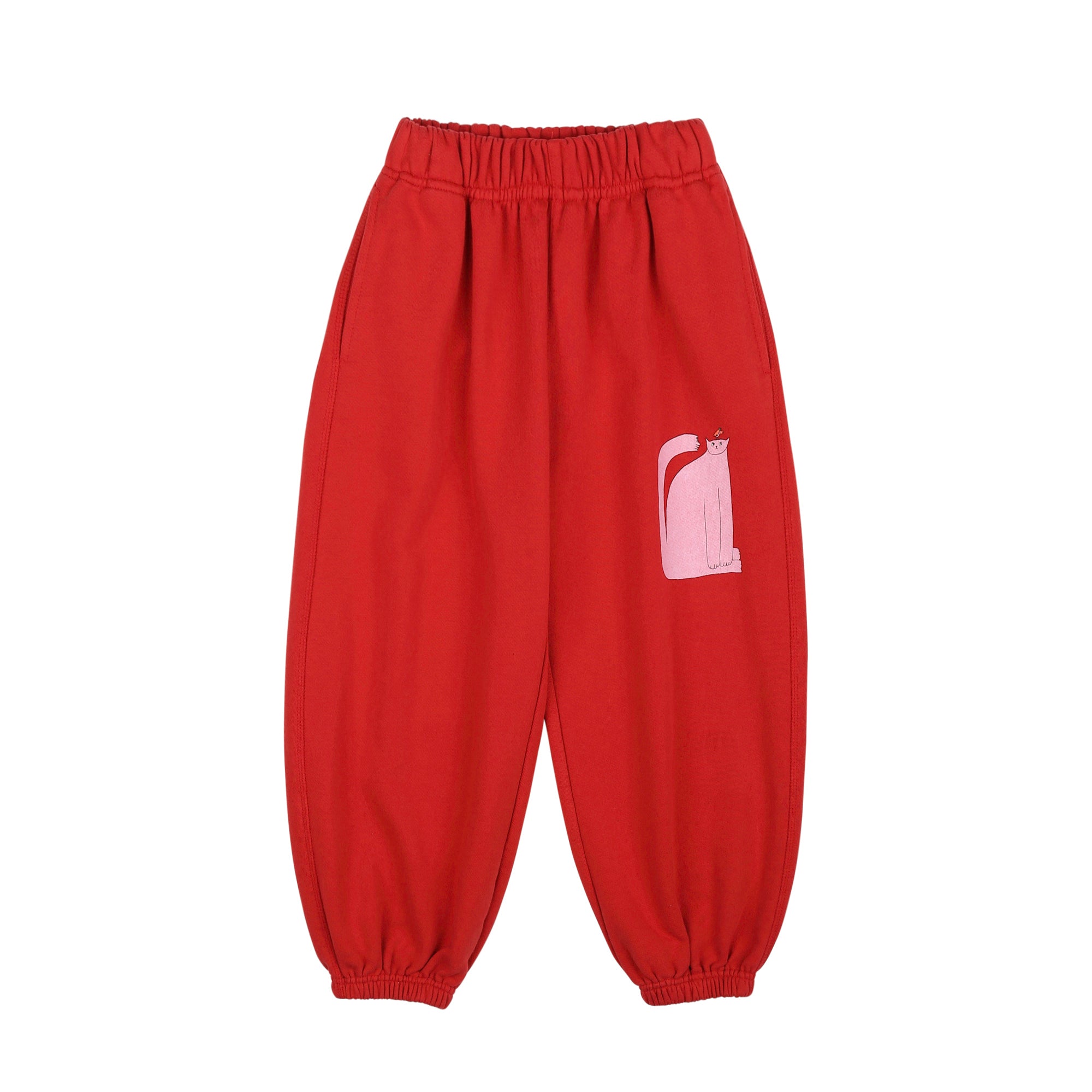 Boys & Girls Red Cotton Trousers