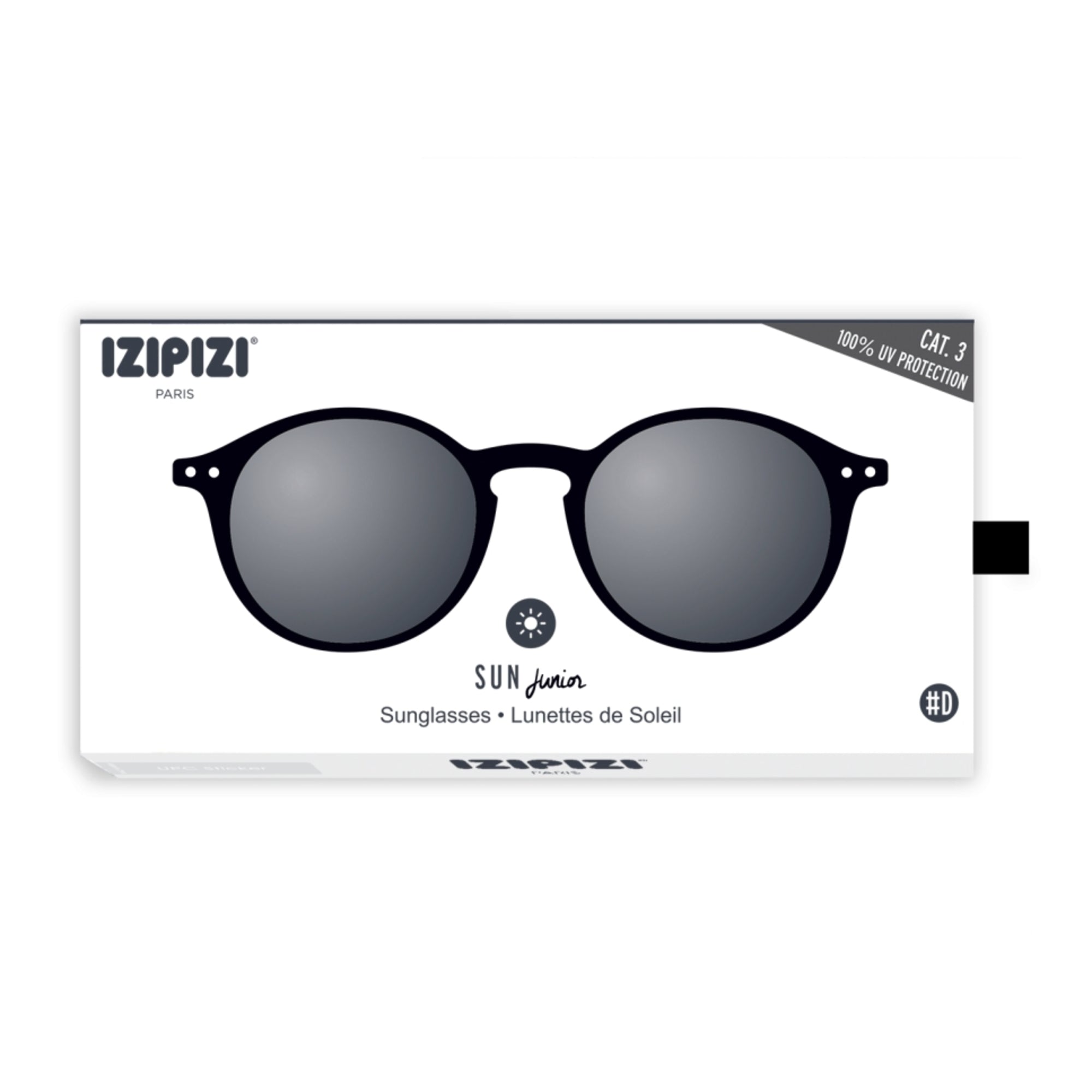 Lunettes de soleil noires "SUN #D" pour garçons et filles (5-10 ans)