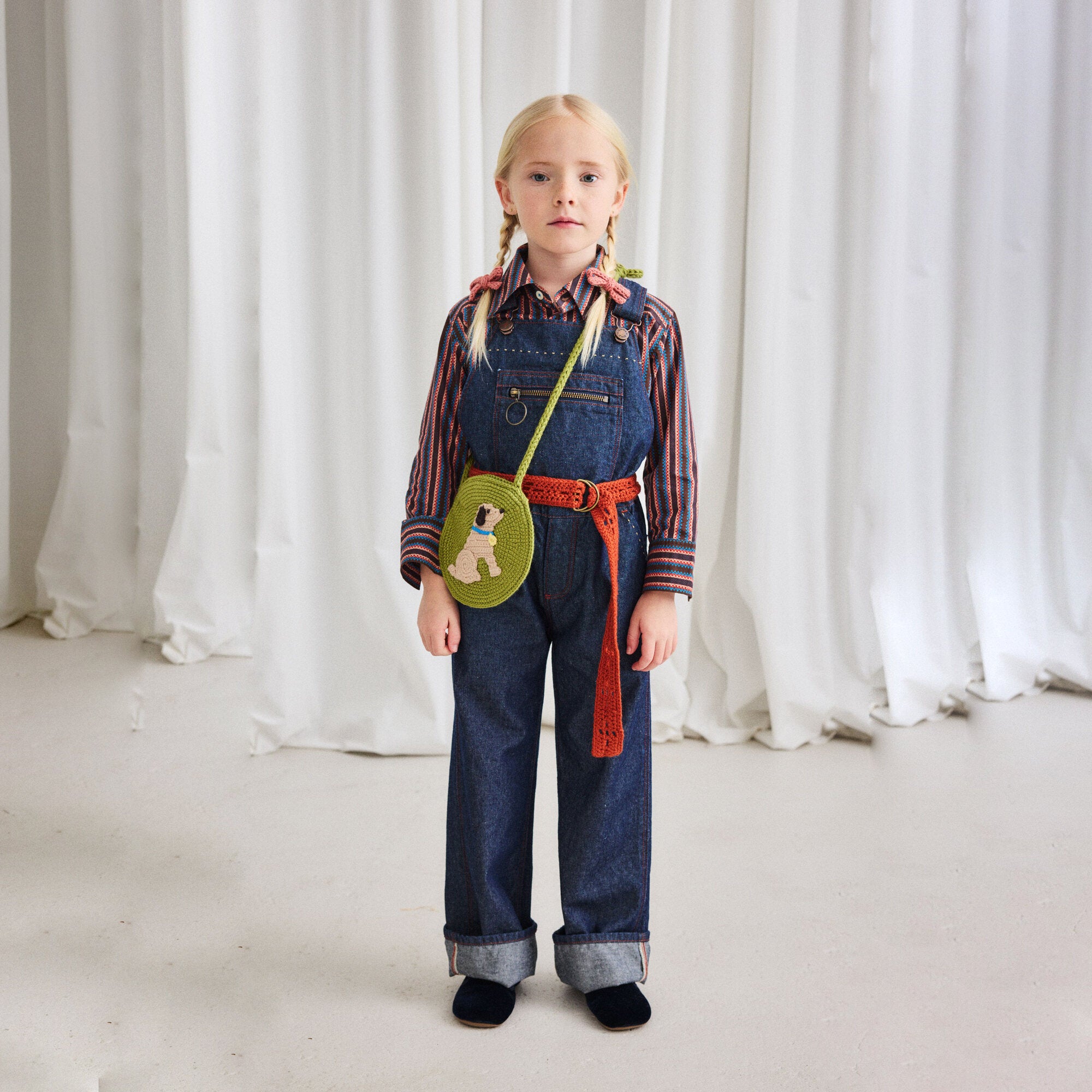 Boys & Girls Green Puppy Wool Knit Bag