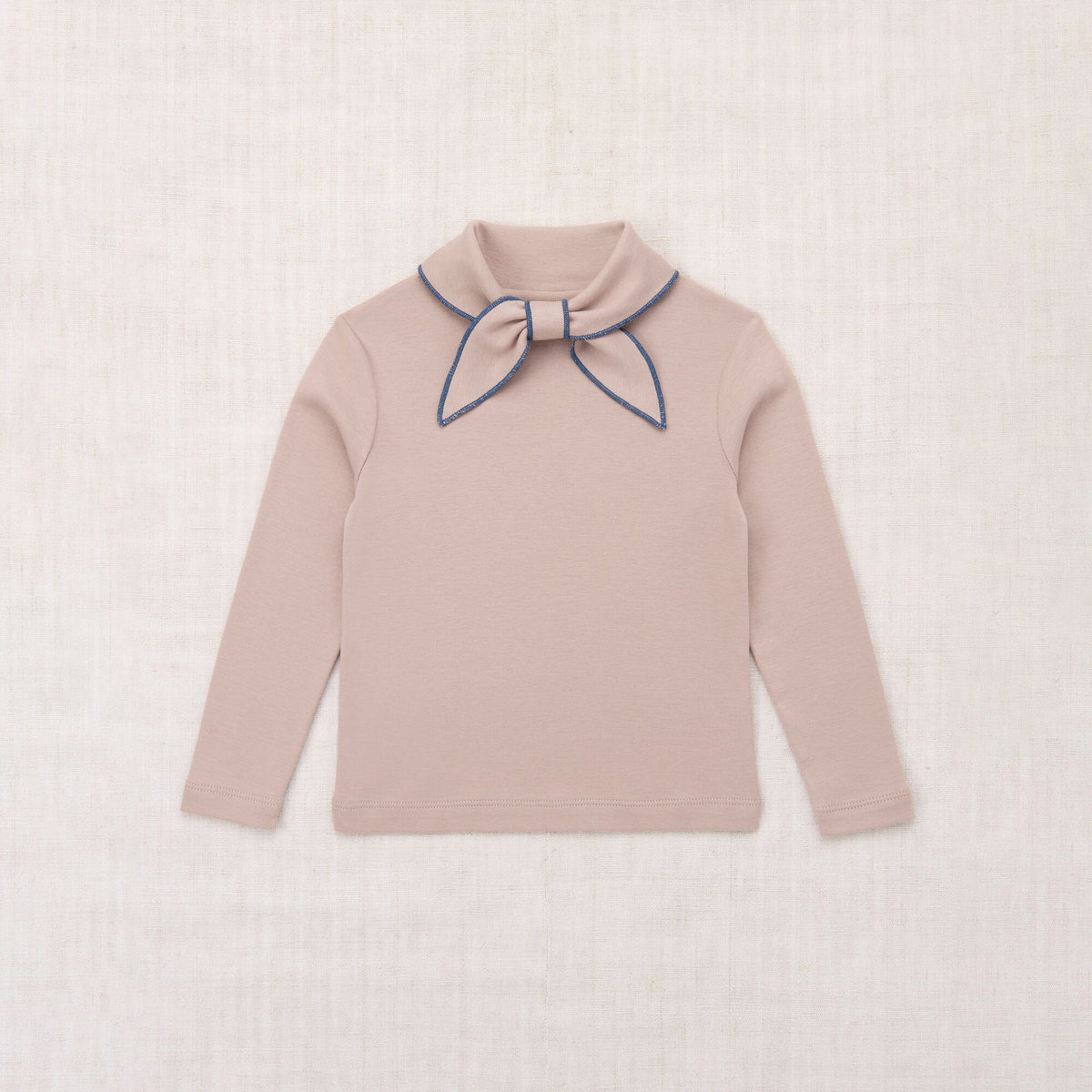 Boys & Girls Beige Pink Bow Cotton Top