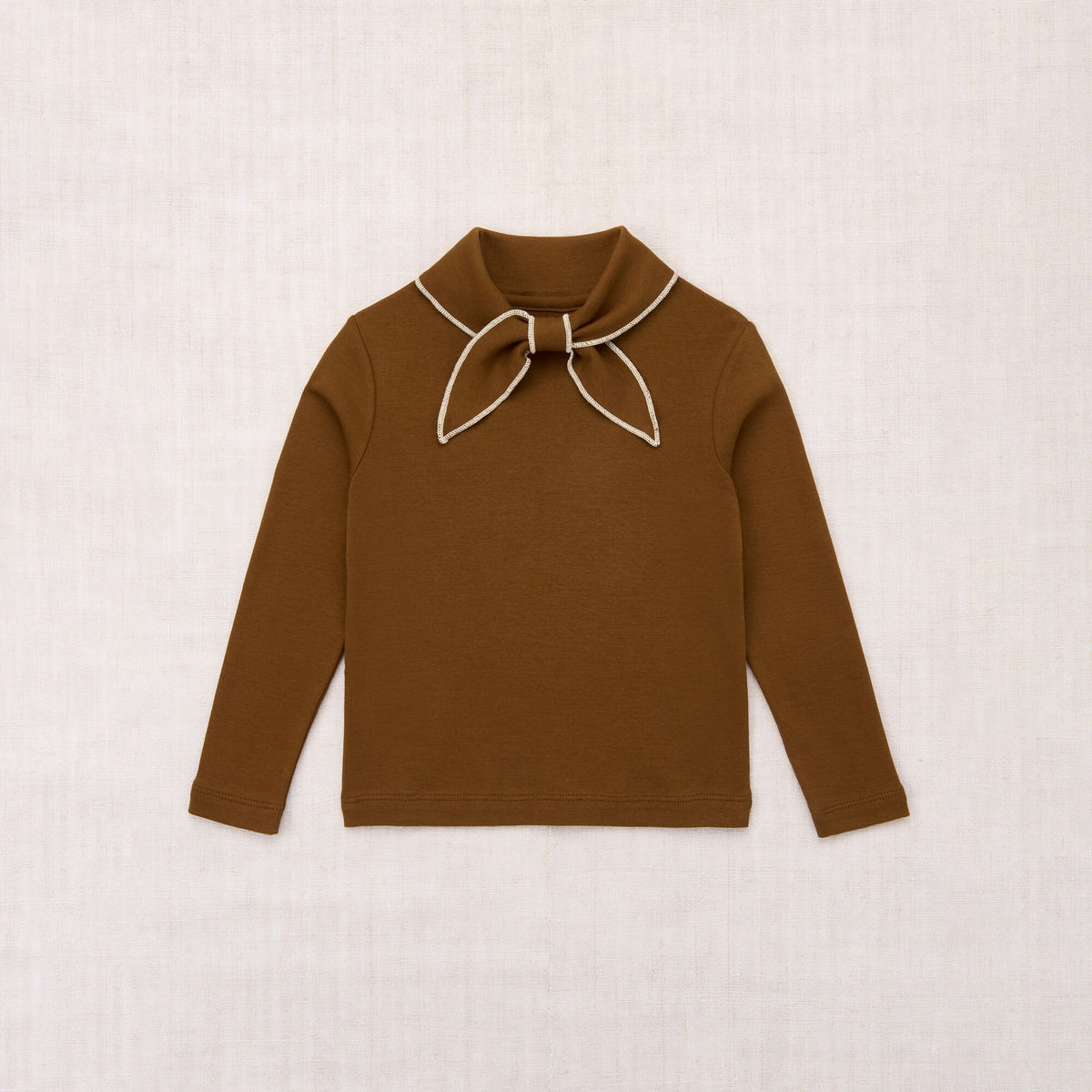 Boys & Girls Dark Coffee Bow Cotton Top