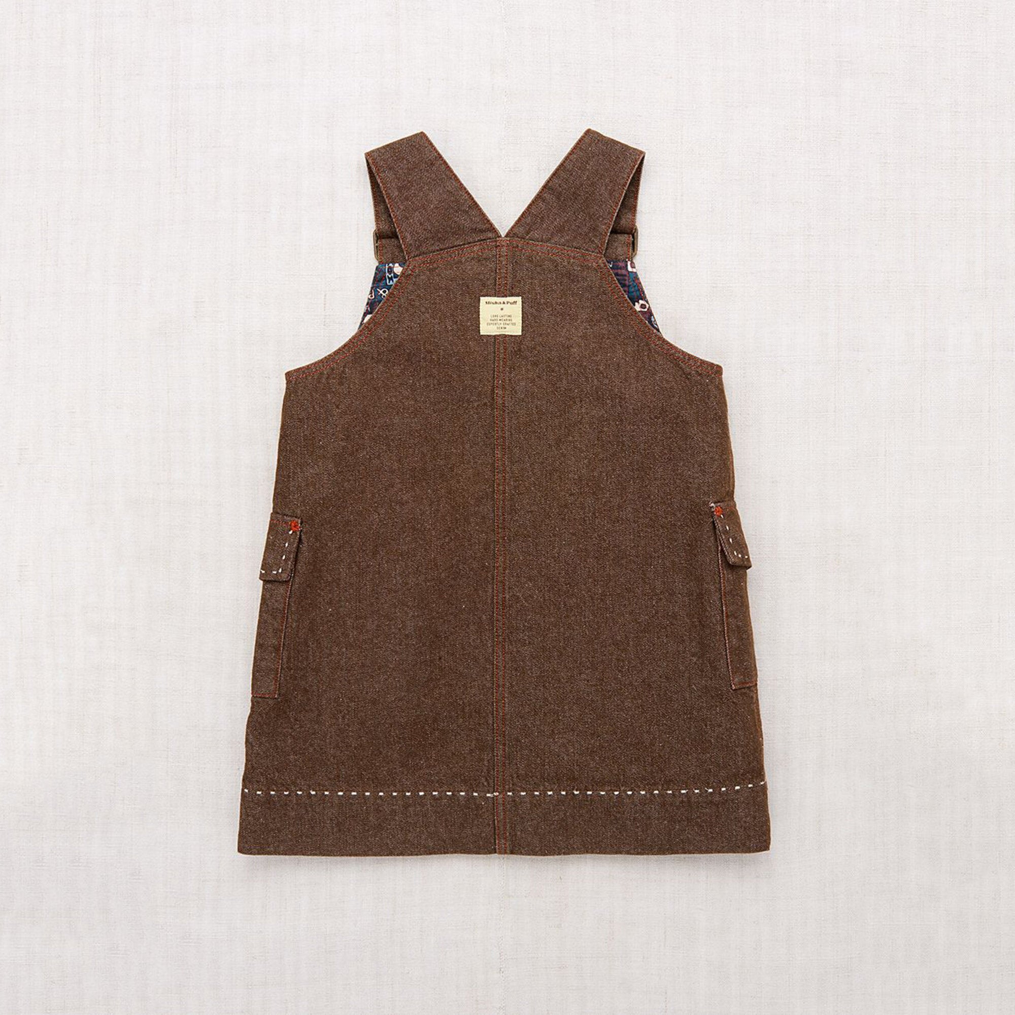 Girls Brown Denim Dress