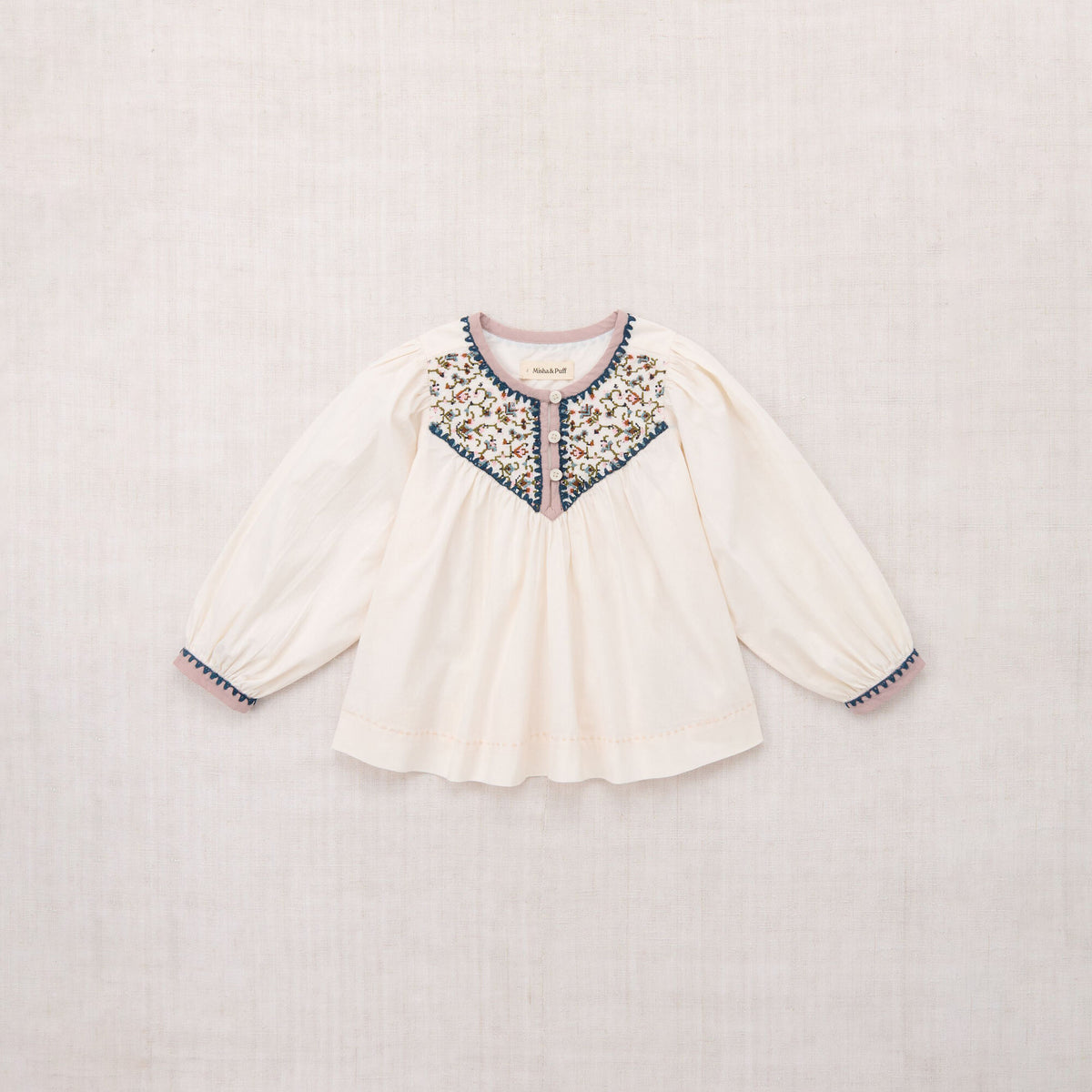Girls White Embroidered Cotton Top