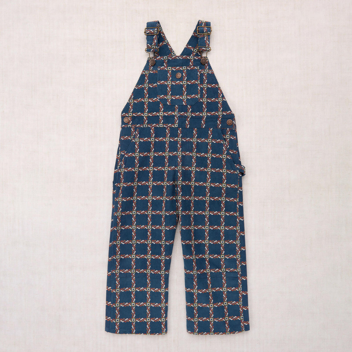 Boys & Girls Blue Check Corduroy Jumpsuit
