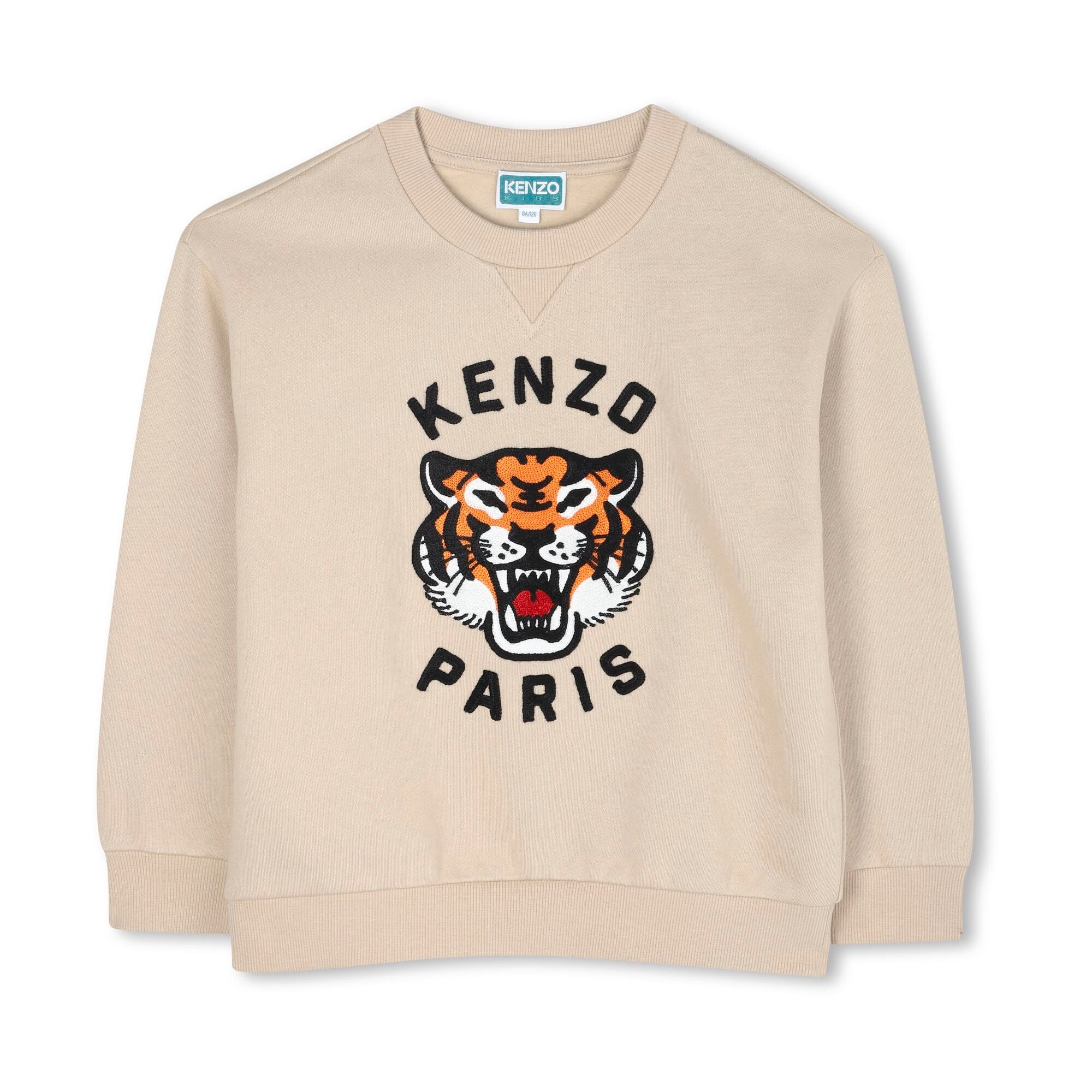 Boys Sand Embroidered Tiger Cotton Sweatshirt