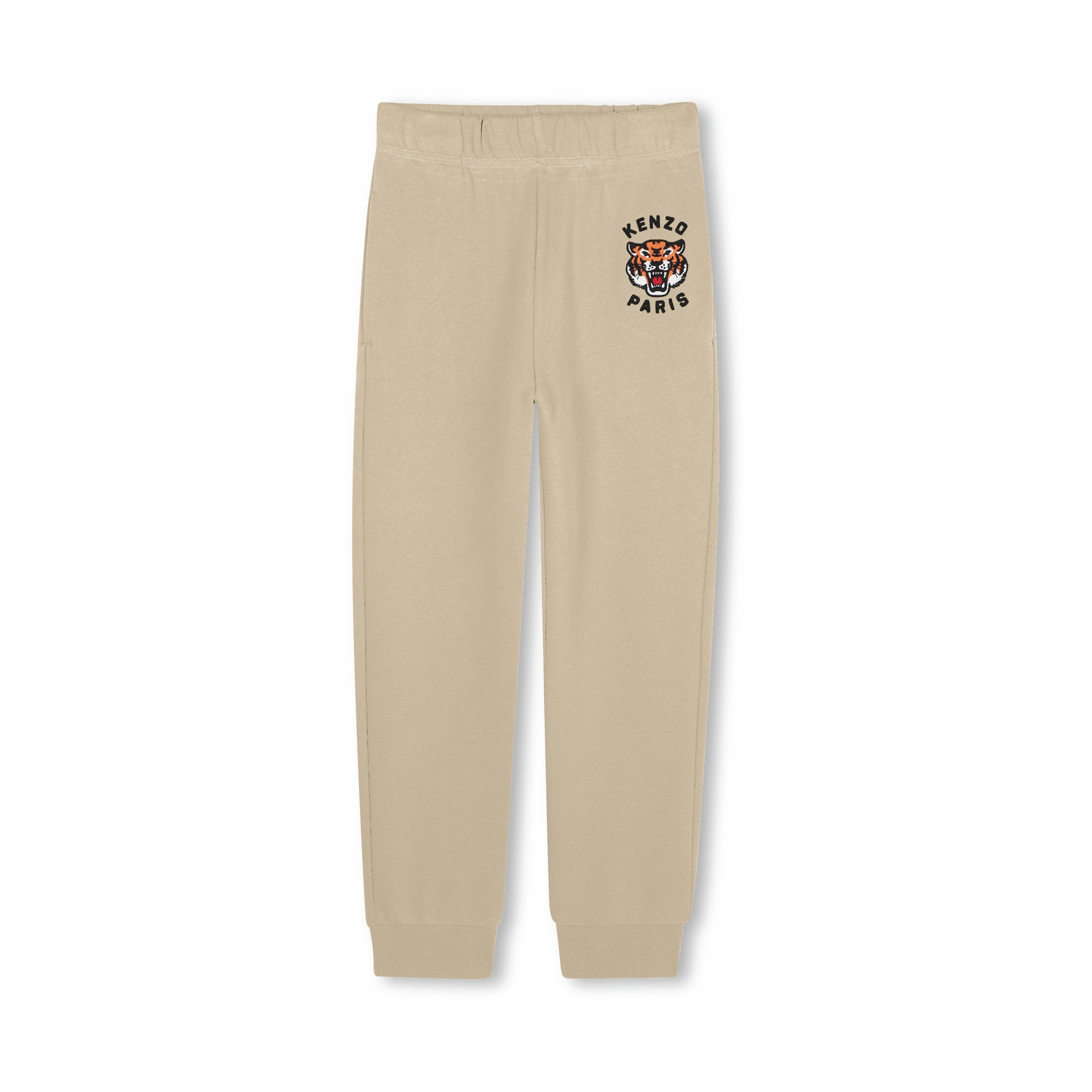 Boys Sand Embroidered Tiger Cotton Trousers