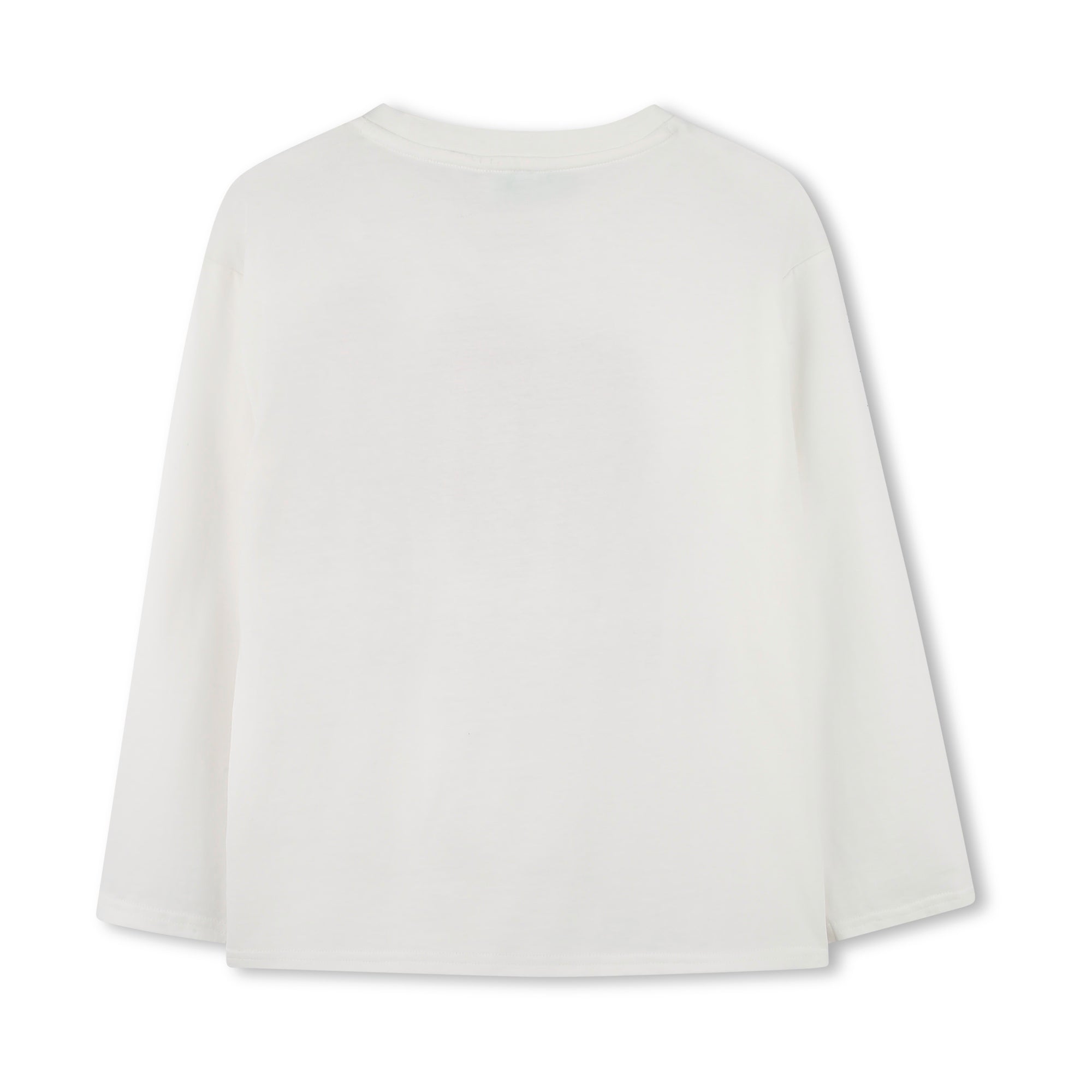 Boys & Girls White Flower Cotton T-Shirt