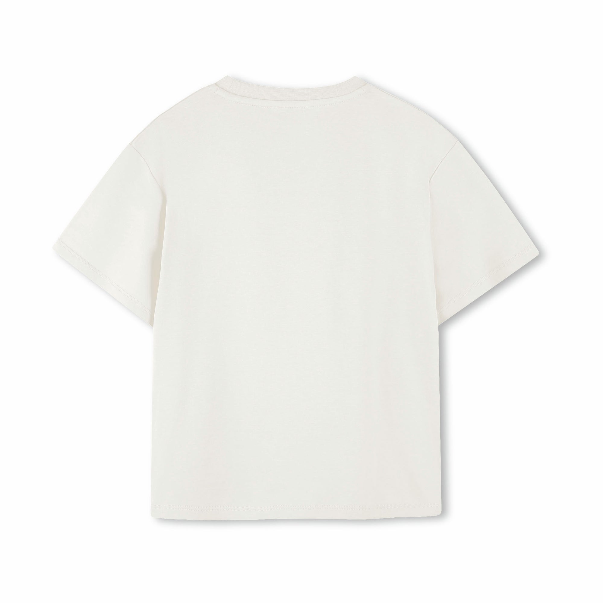 Boys & Girls White Printed Cotton T-Shirt