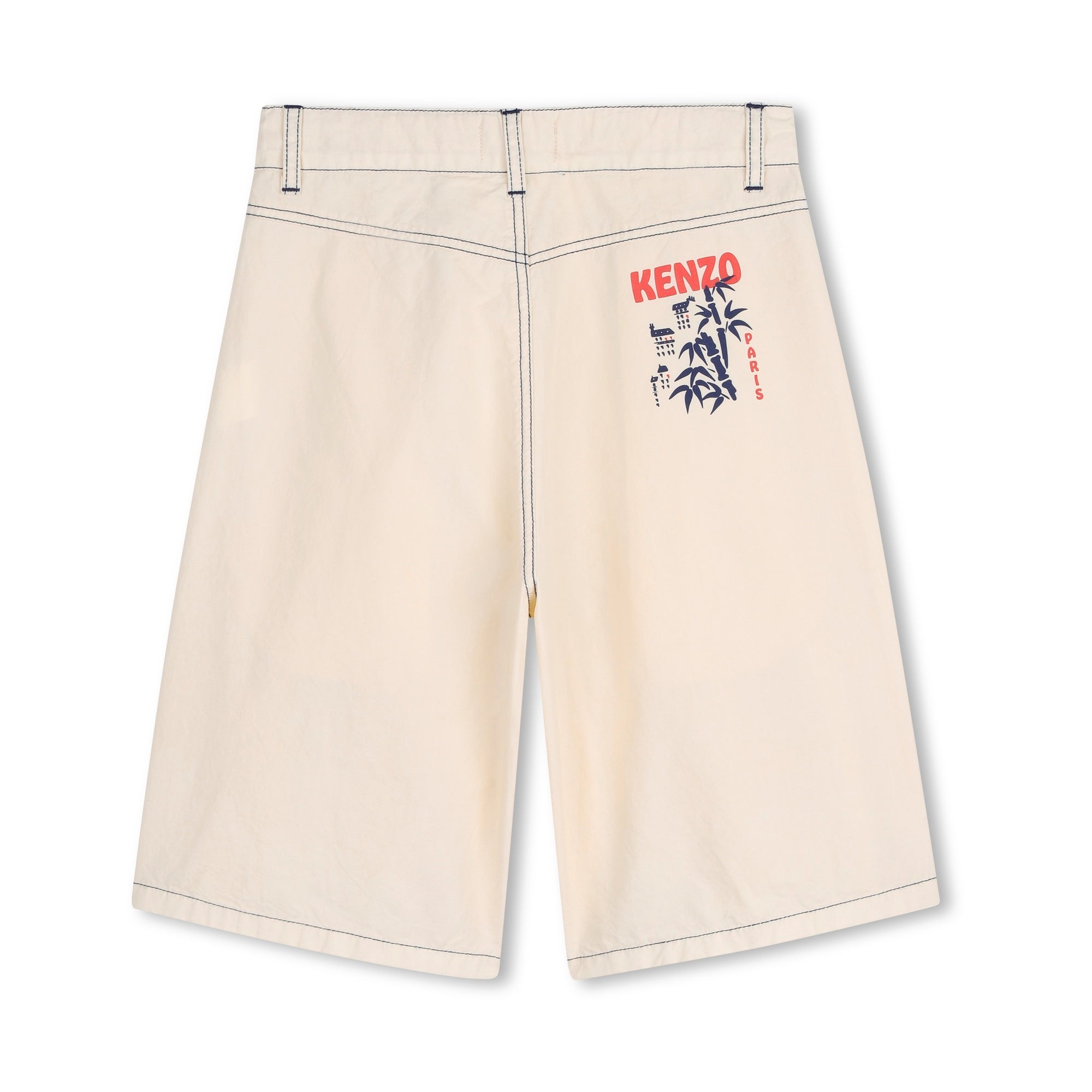 Boys White Cotton Shorts
