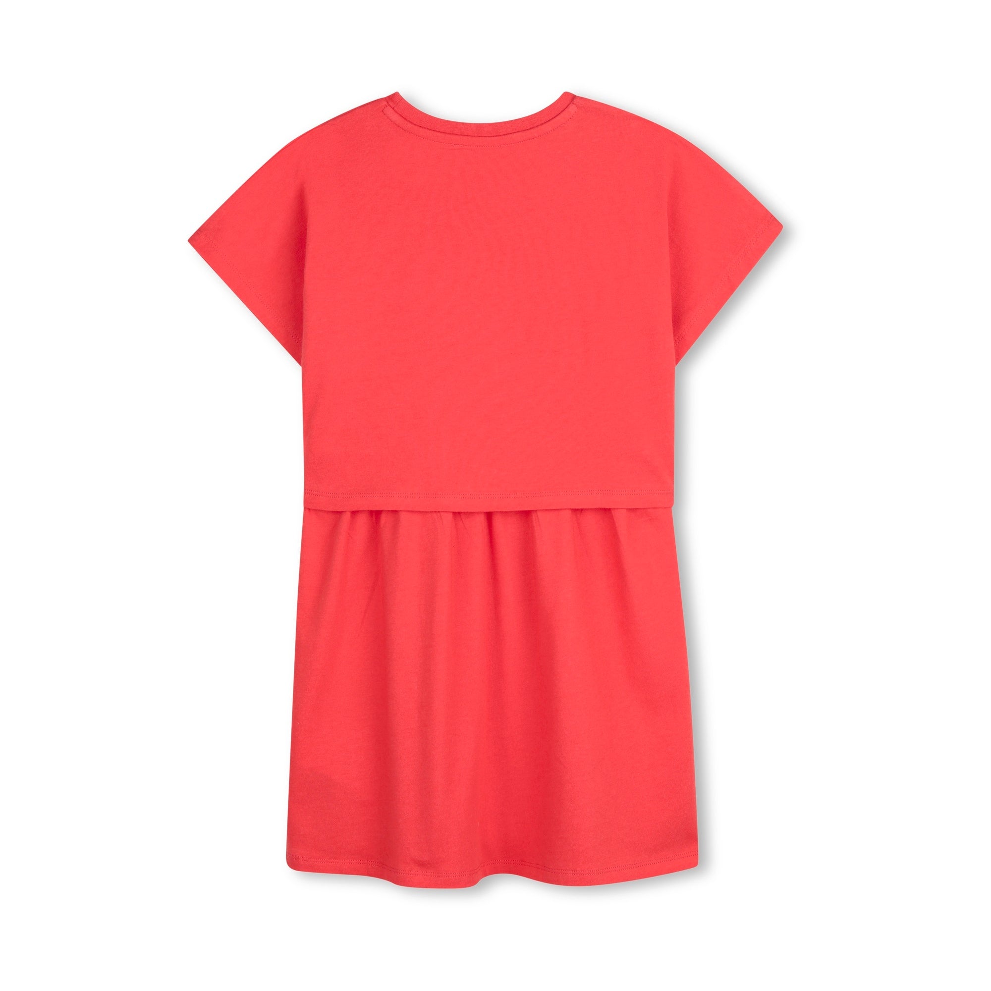 Girls Red Logo Cotton Dress