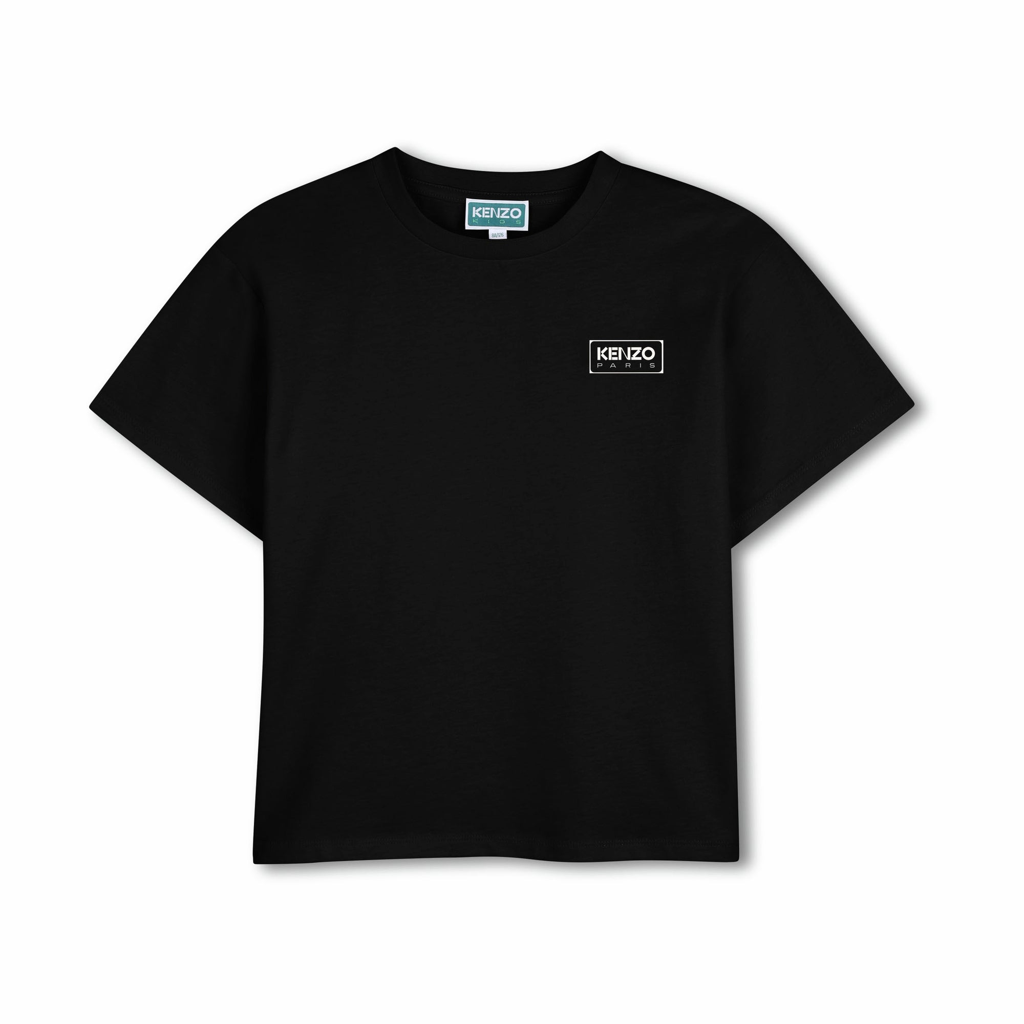 Boys & Girls Black Logo Cotton T-Shirt