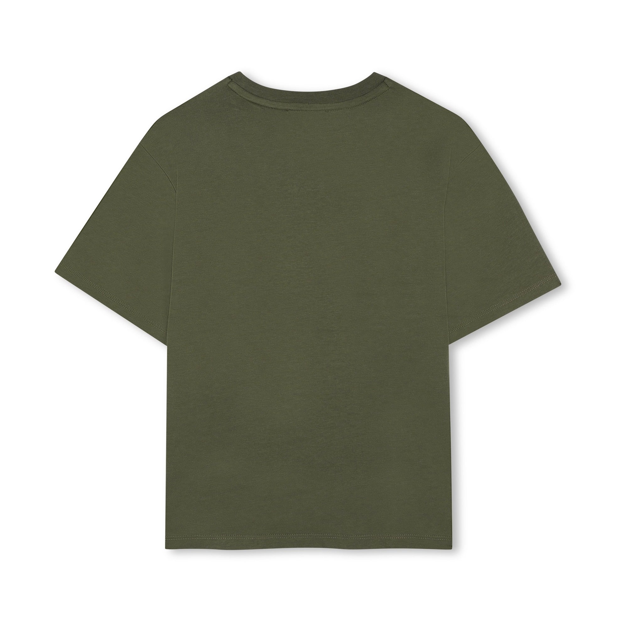 Girls Green Elephant Printed Cotton T-Shirt