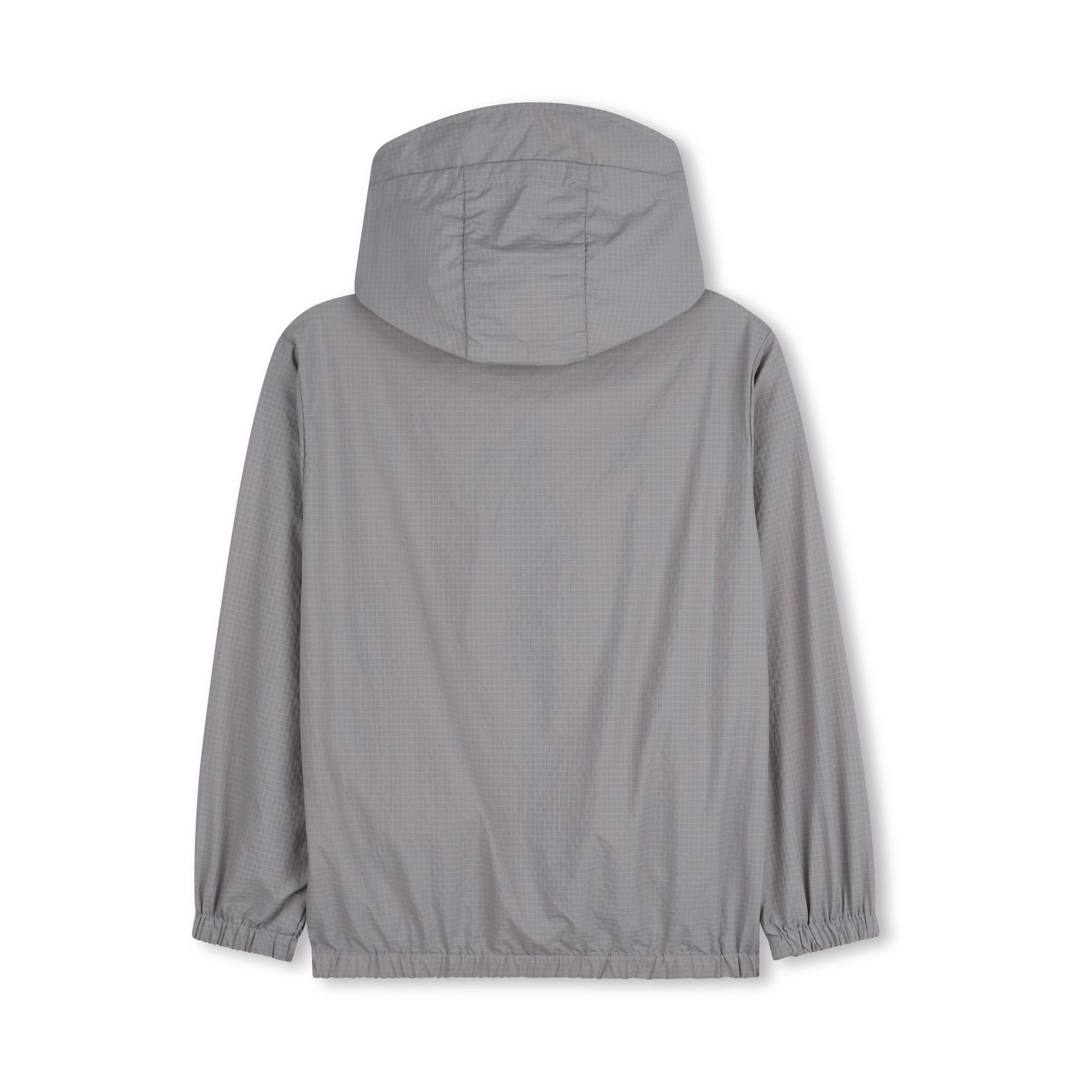 Boys Grey Check Hooded Jacket