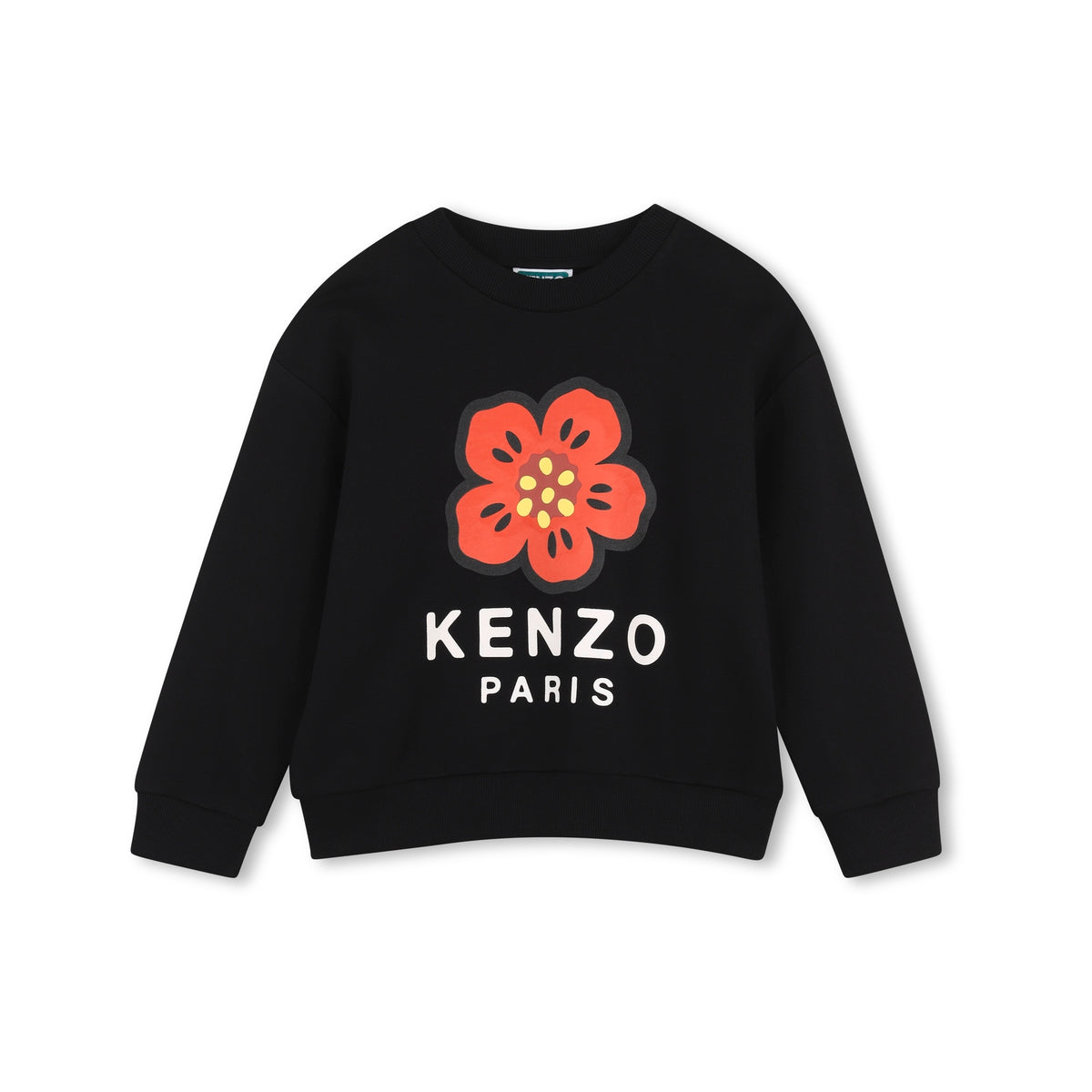Girls Black Printed Cotton Sweatshirt