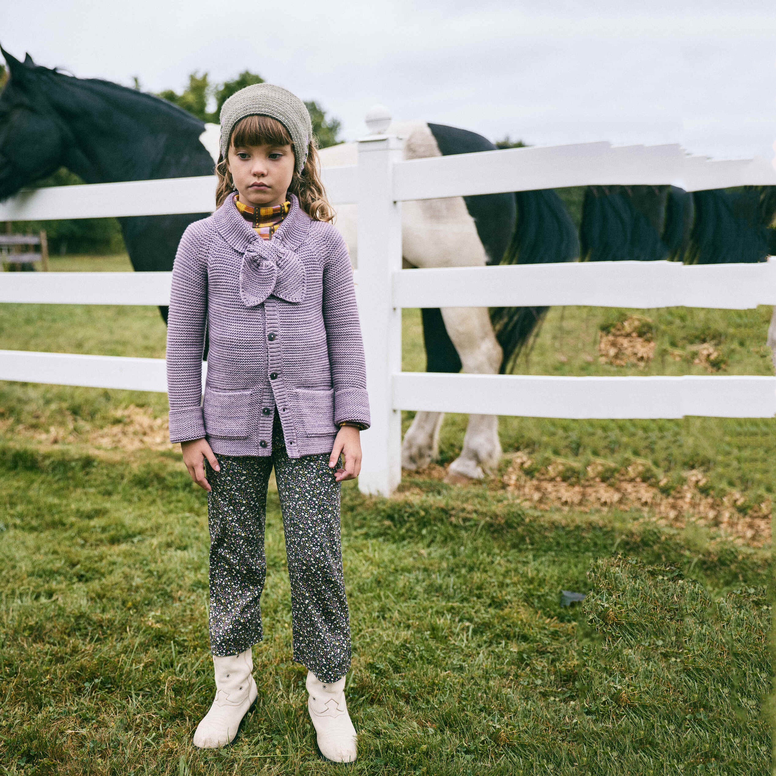 Boys & Girls Purple Wool Cardigan