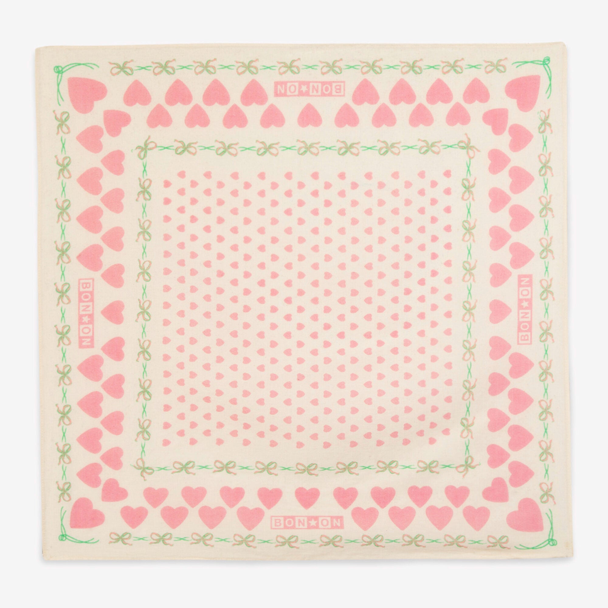 Girls Pink Heart Cotton Scarf