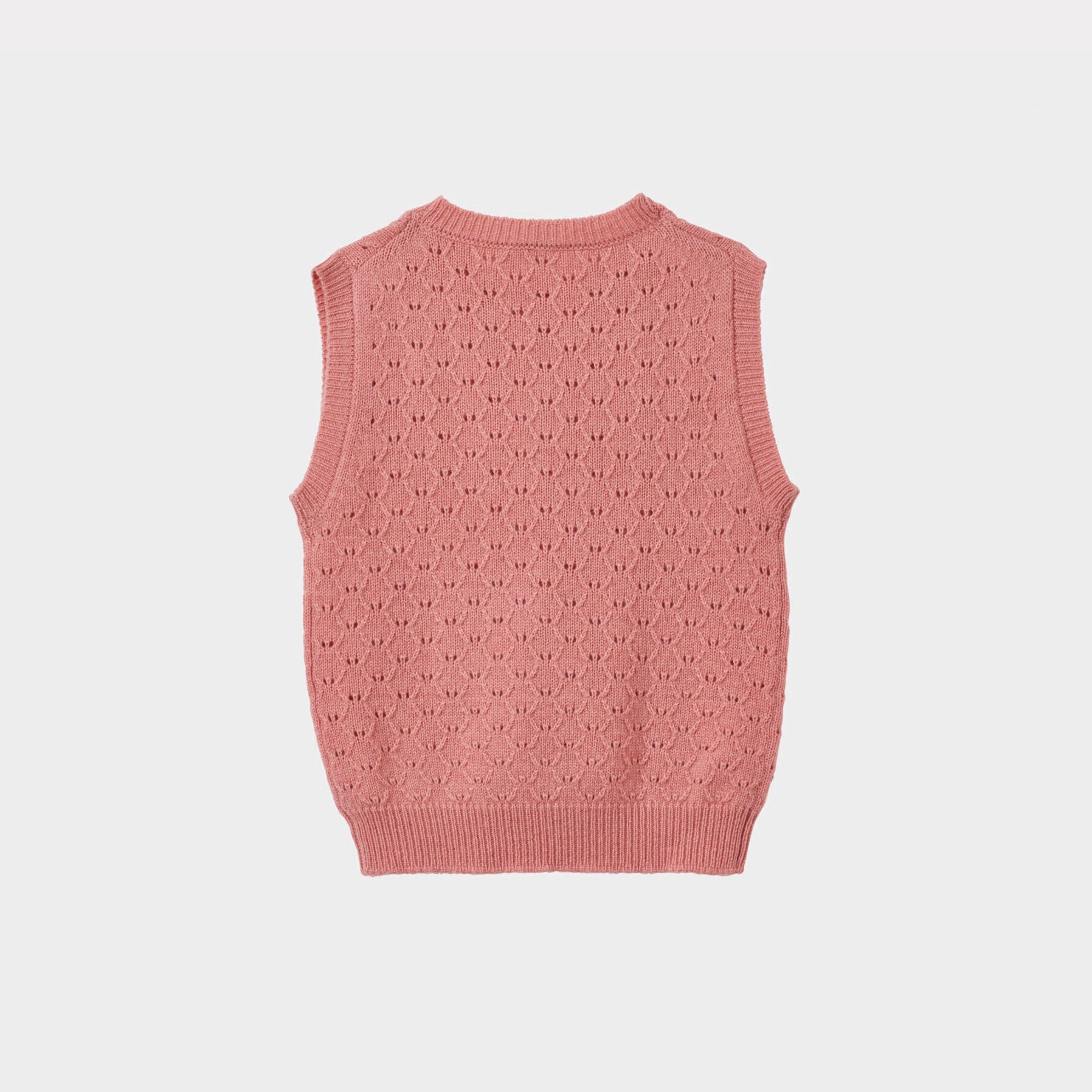 Girls Pink Hollow Cotton Vest