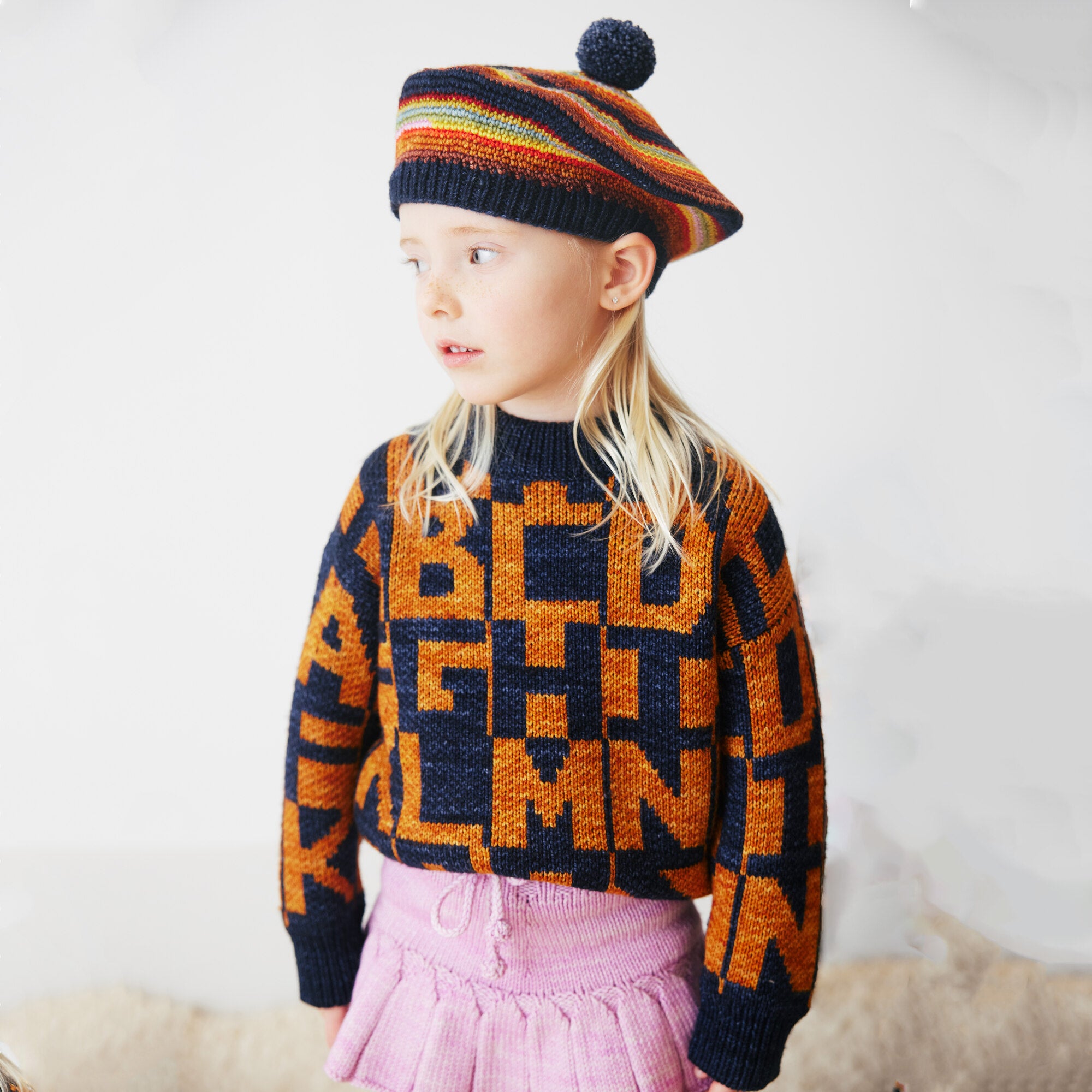Boys & Girls Multicolor Wool Hat