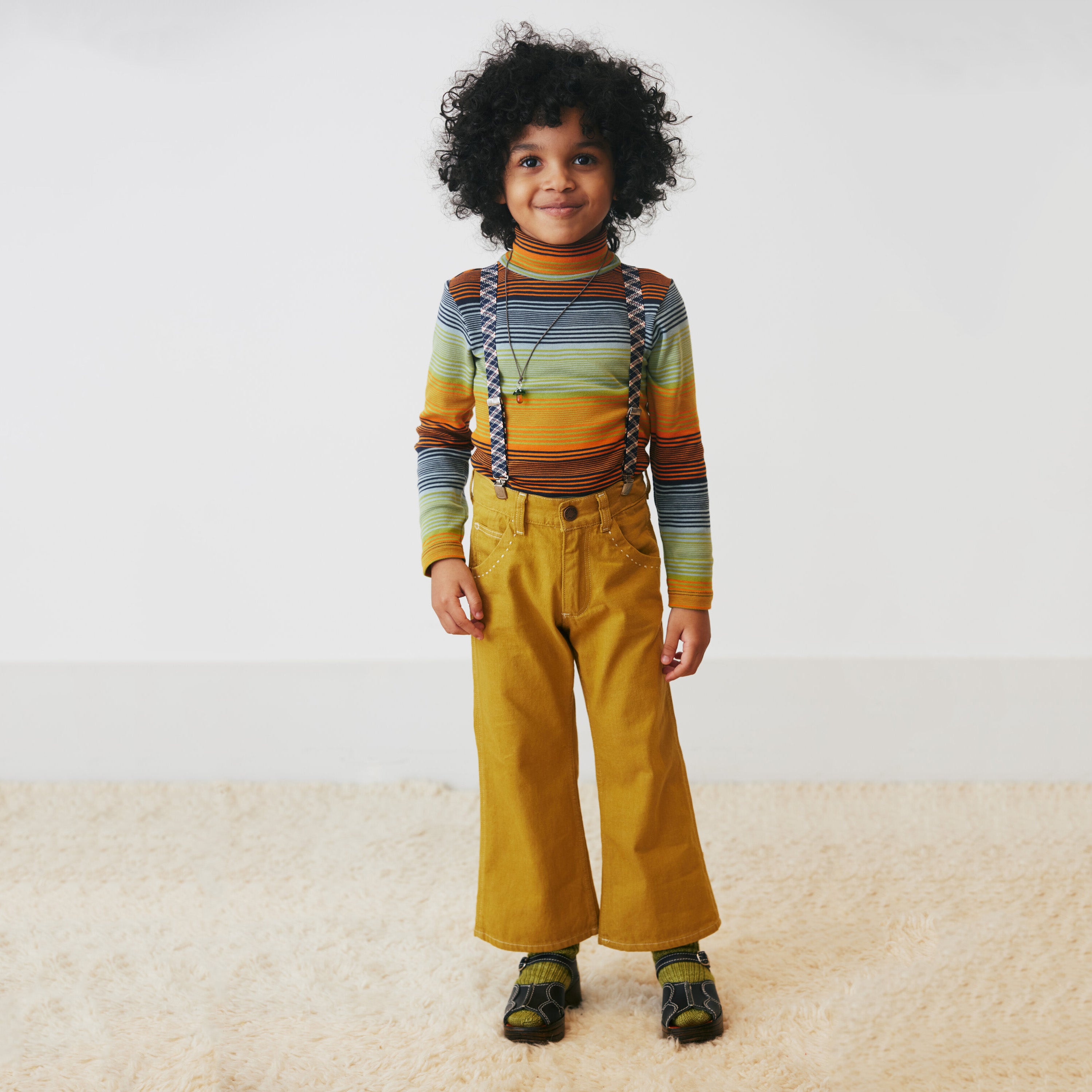 Boys & Girls Multicolor Stripes Cotton T-Shirt