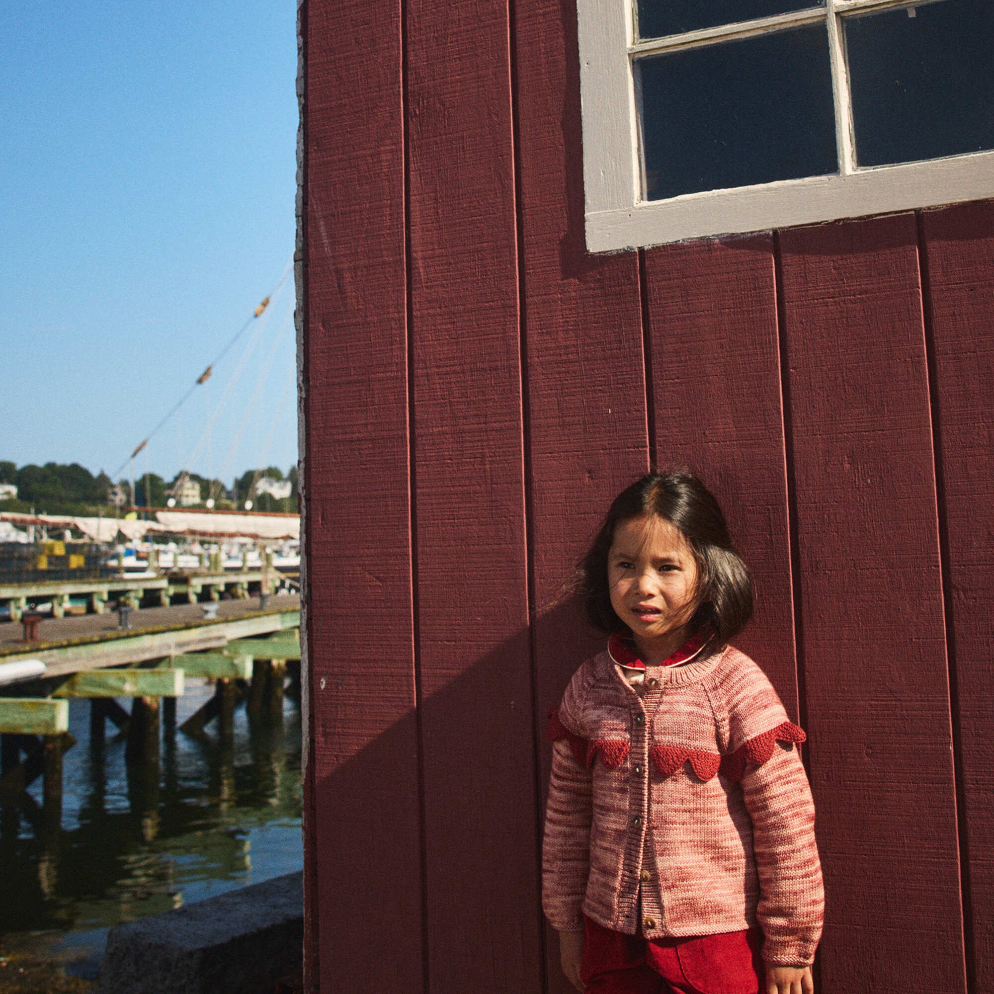 Girls Pink Wool Cardigan