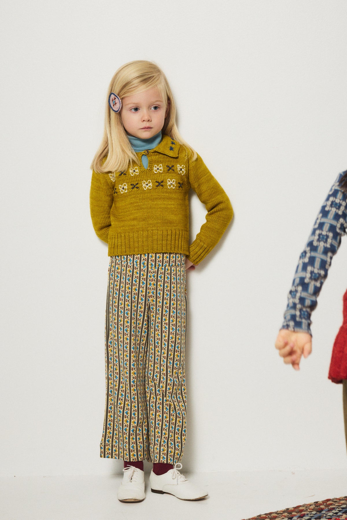 Boys & Girls Green Stripes Cotton Trousers