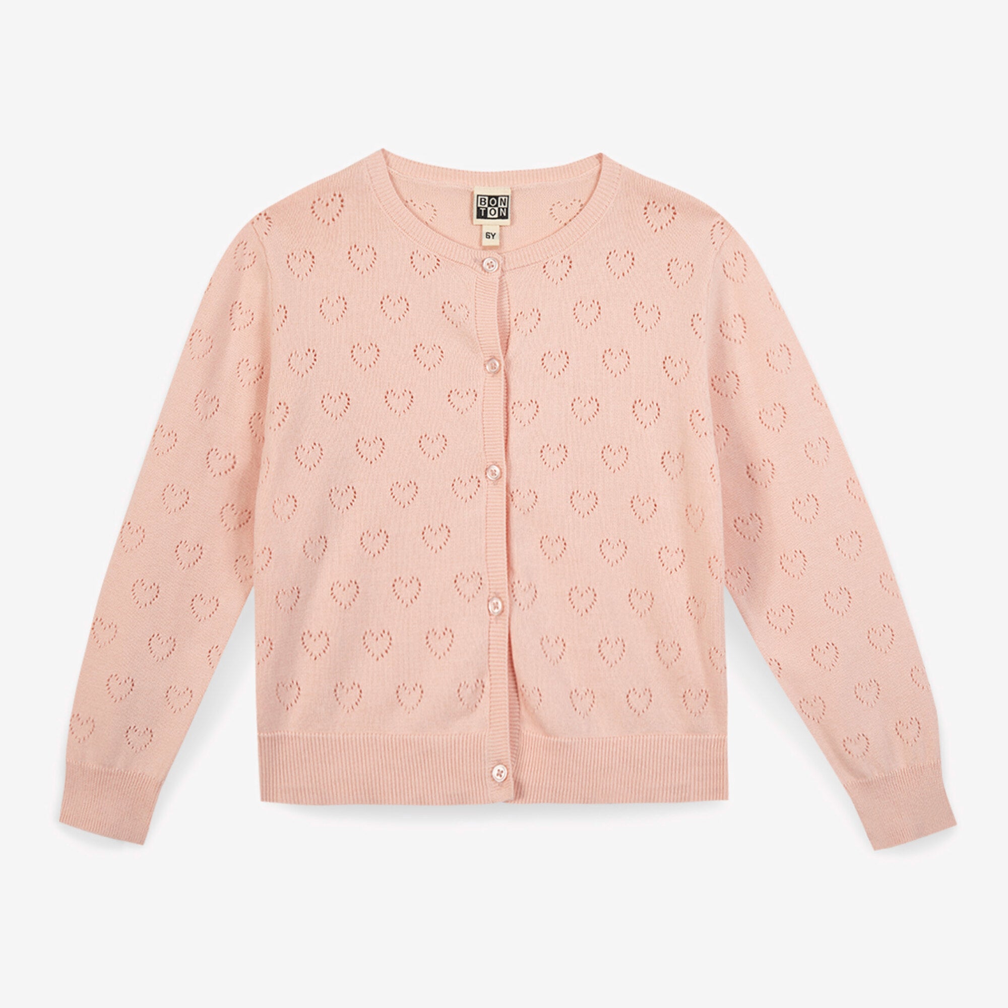 Girls Pink Cotton Cardigan
