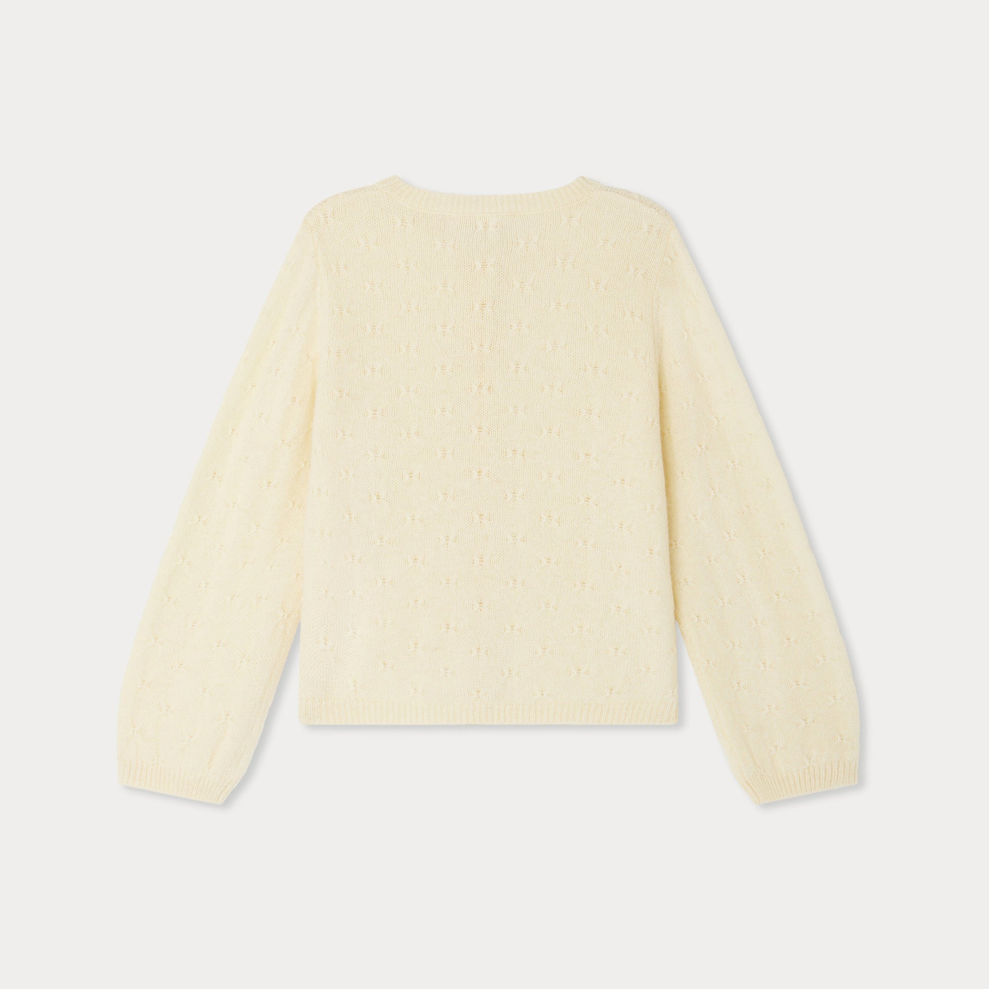 Girls Light Yellow Wool Cardigan
