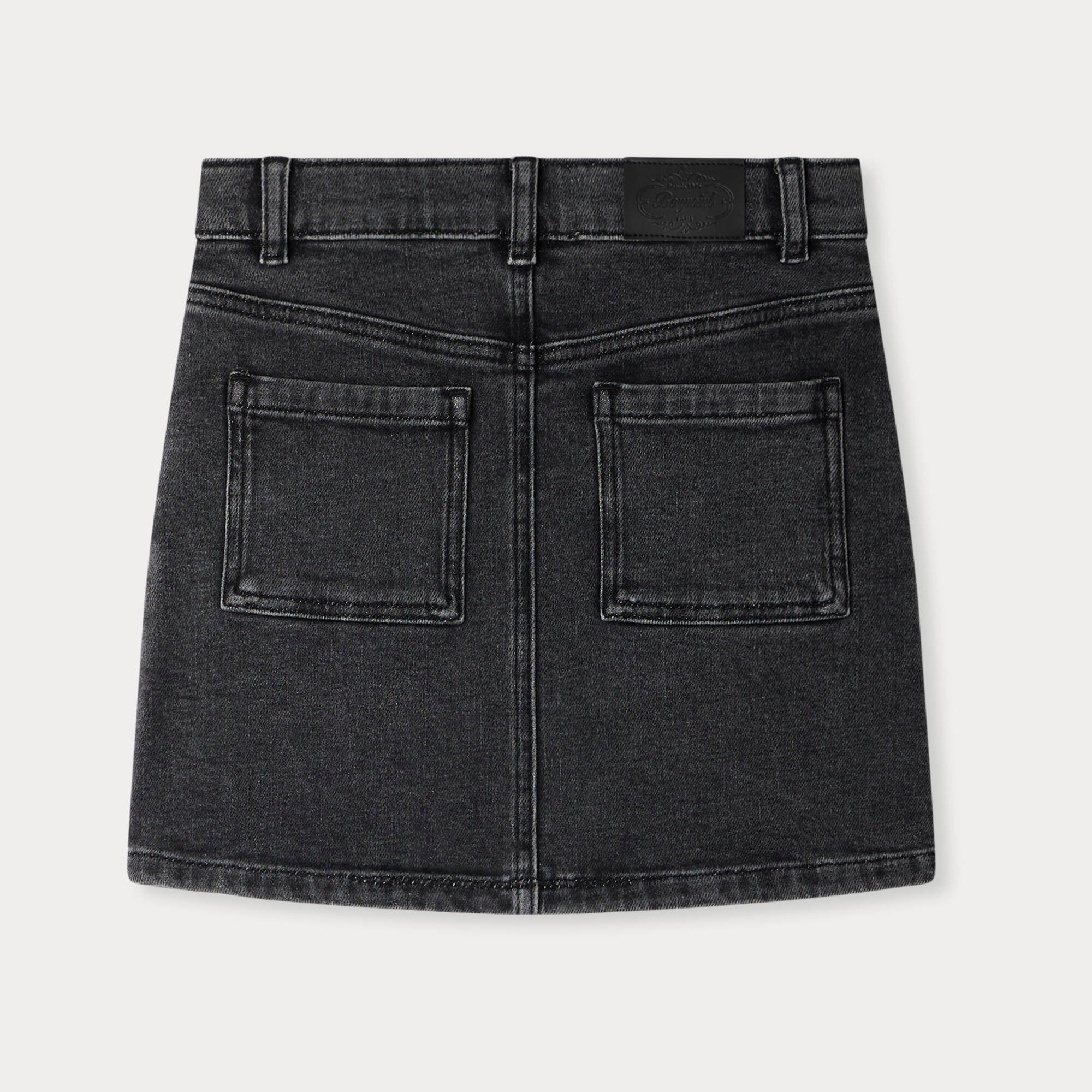 Girls Black Denim Skirt