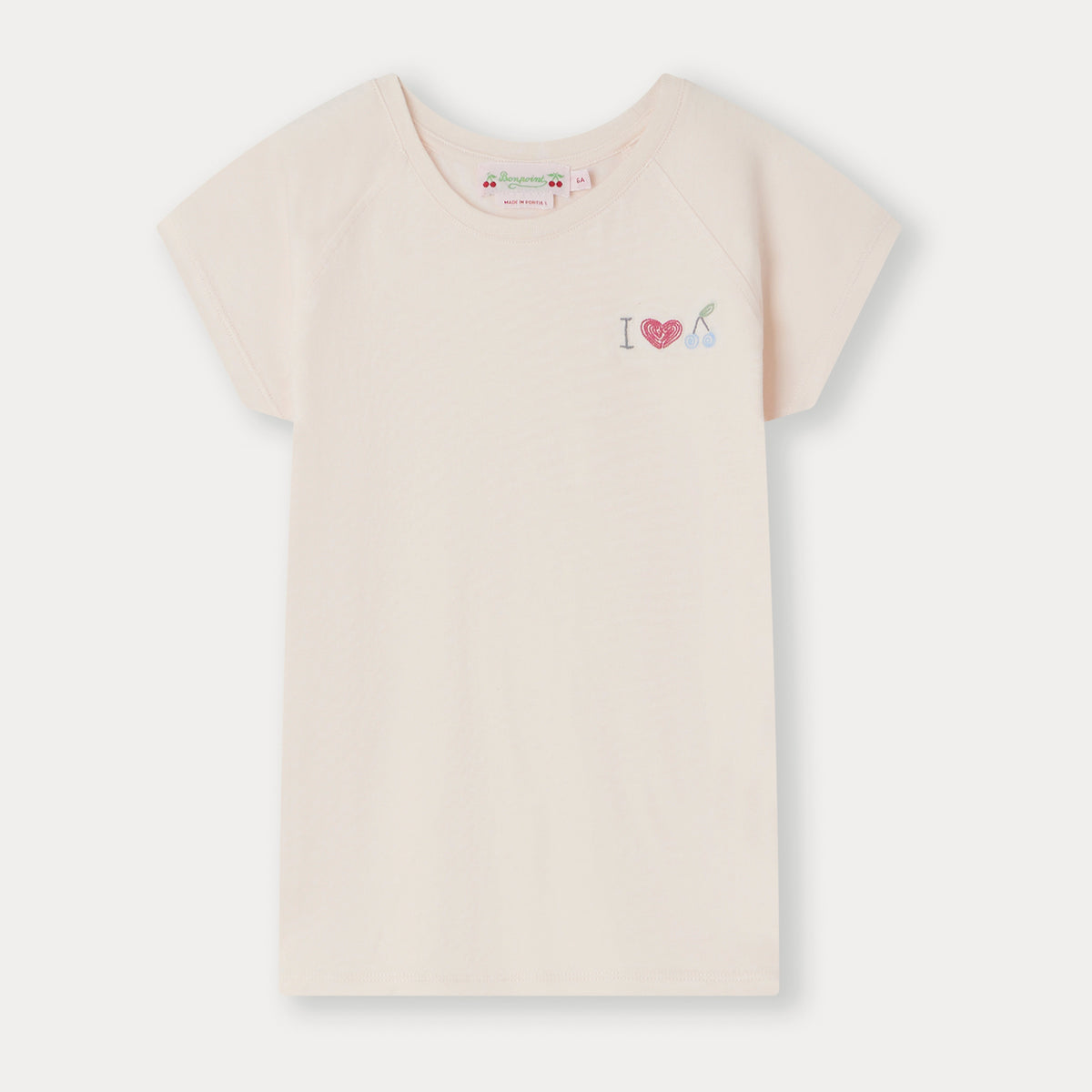 T-shirt en coton rose pâle pour filles