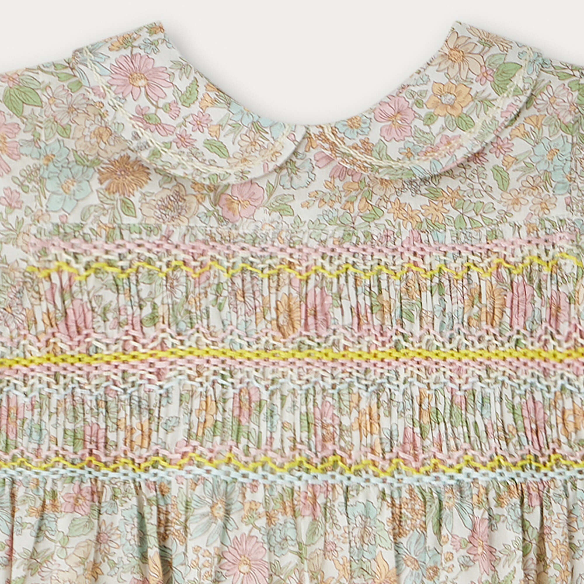Ensemble robe et bandeau en coton rose à imprimé floral pour bébé fille