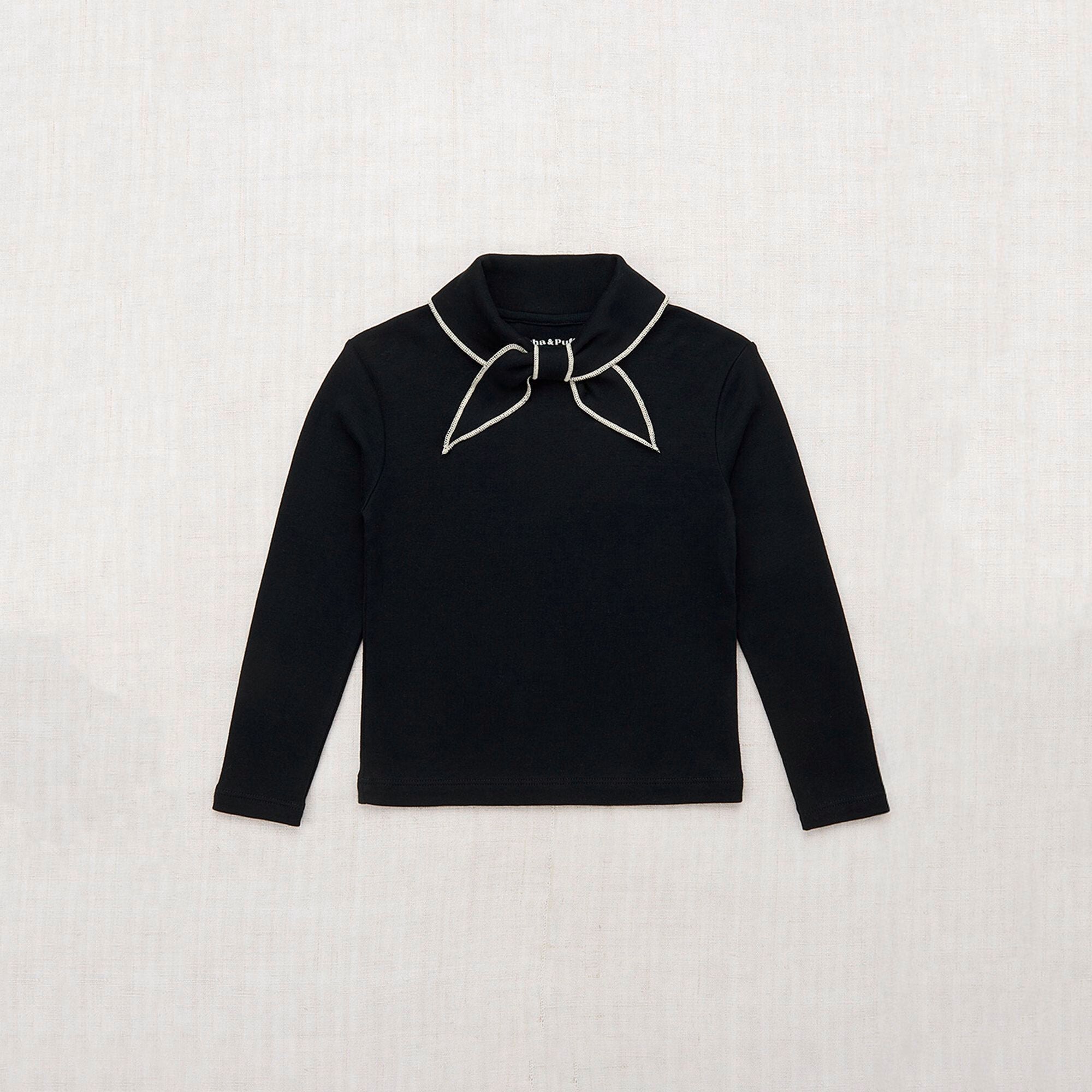 Boys & Girls Black Bow Cotton T-Shirt