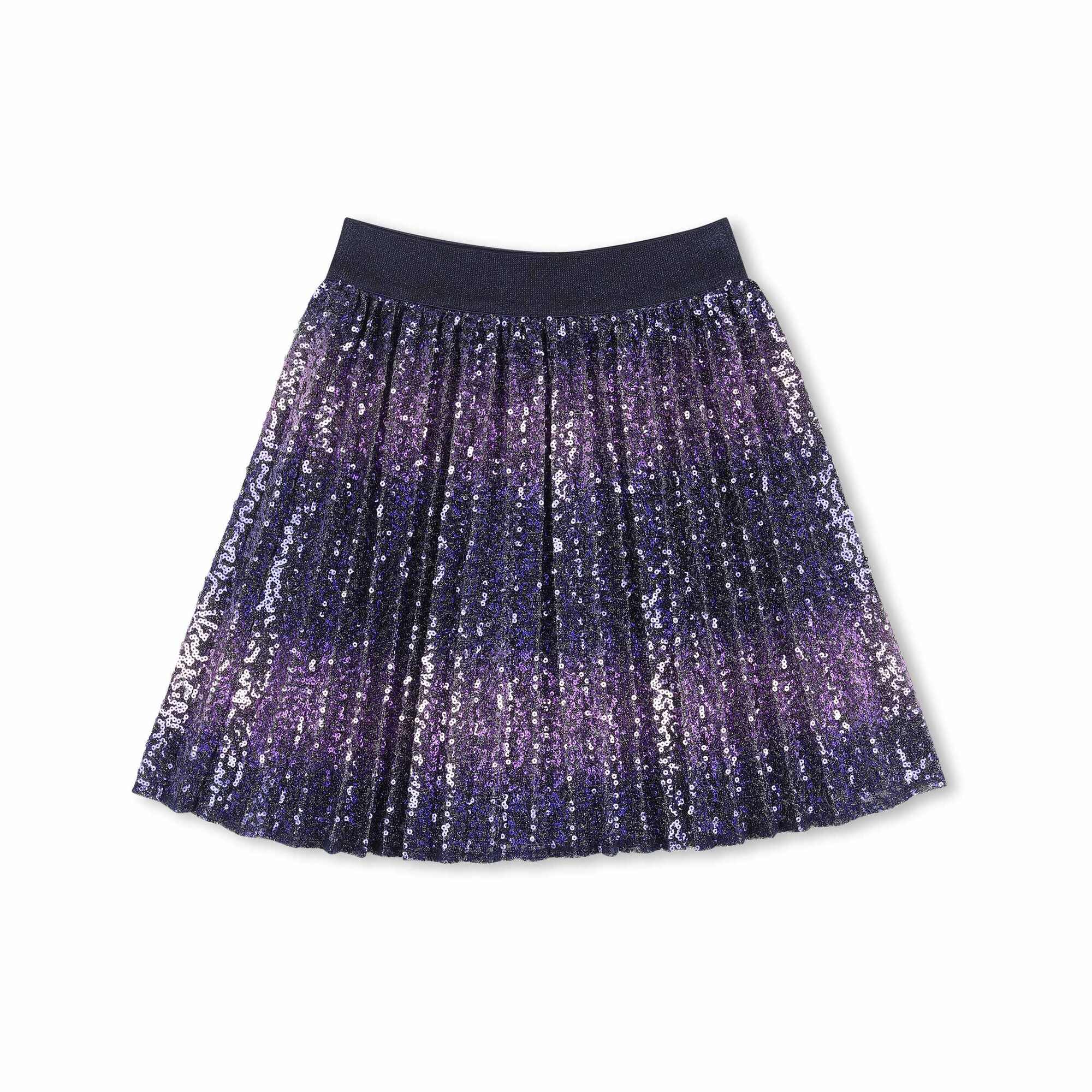 Girls Blue Purple Sequins Skirt