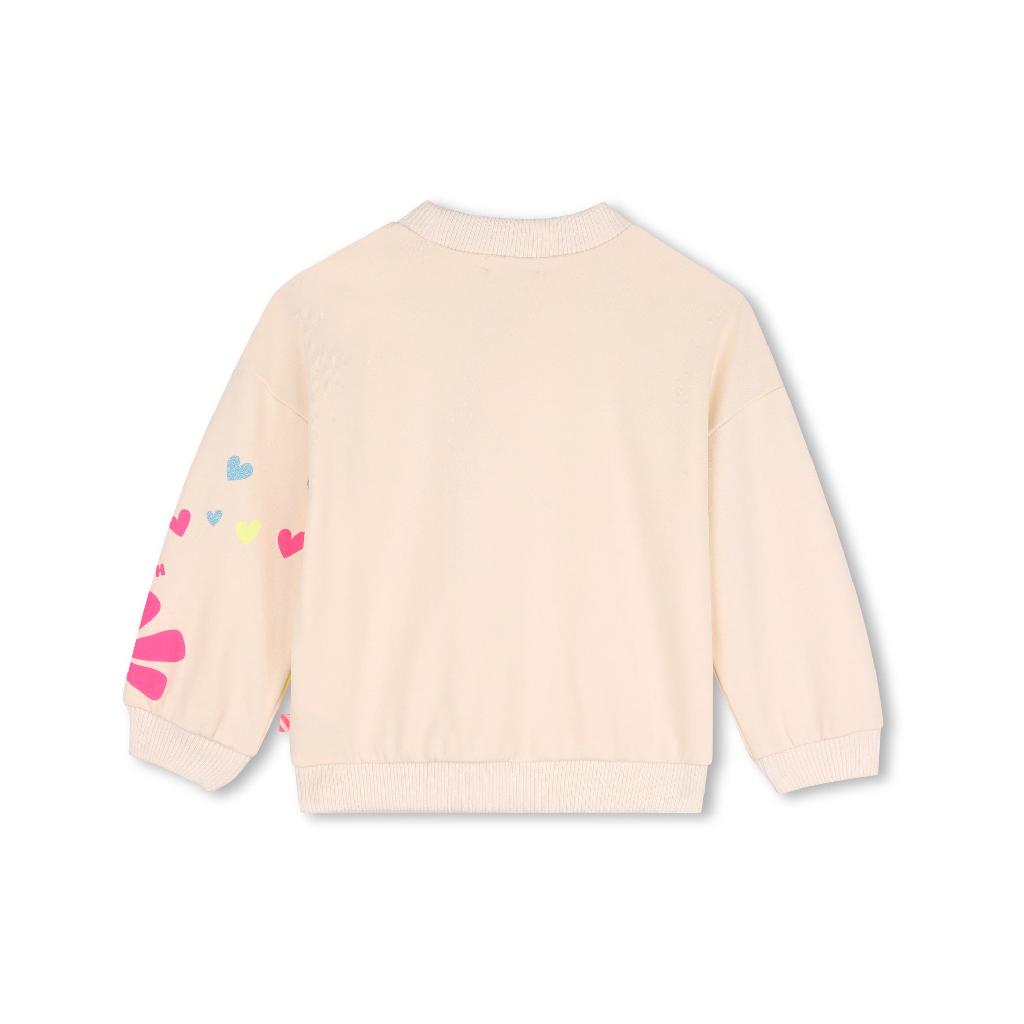 Girls White Printed Cotton Sweatshirt