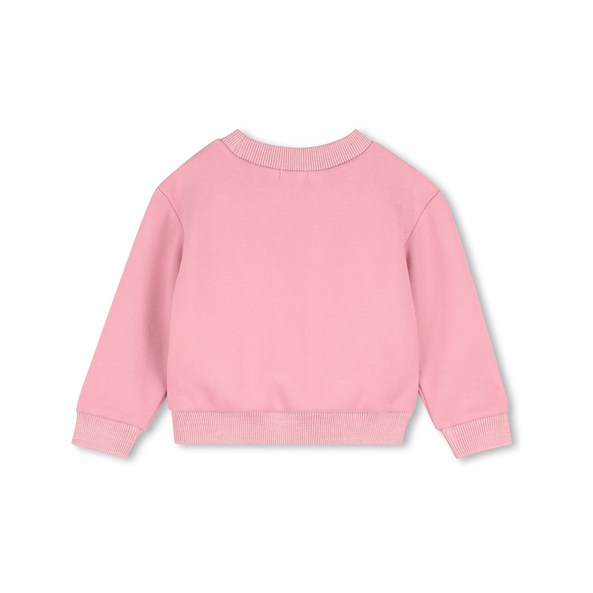Girls Pink Sequins Cotton Sweatshirt