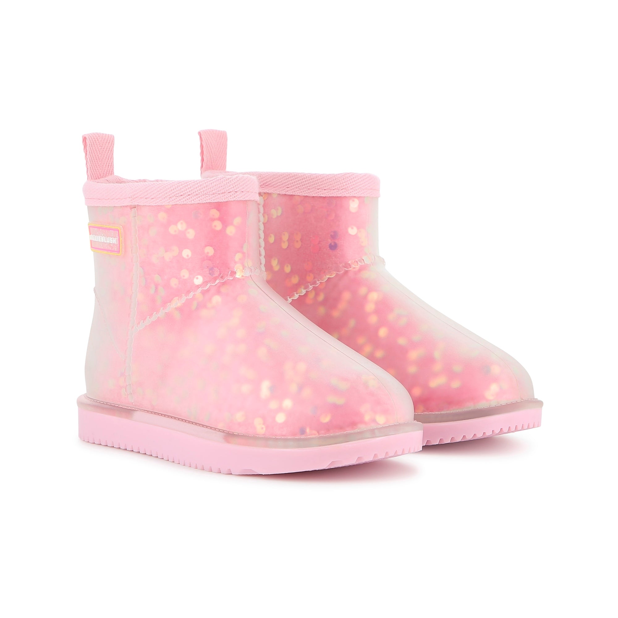Girls Pink Sequins Boots