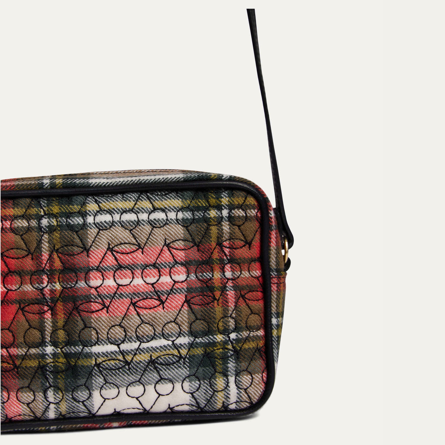 Sac à bandoulière en laine à carreaux multicolores pour filles (11x15x5cm)