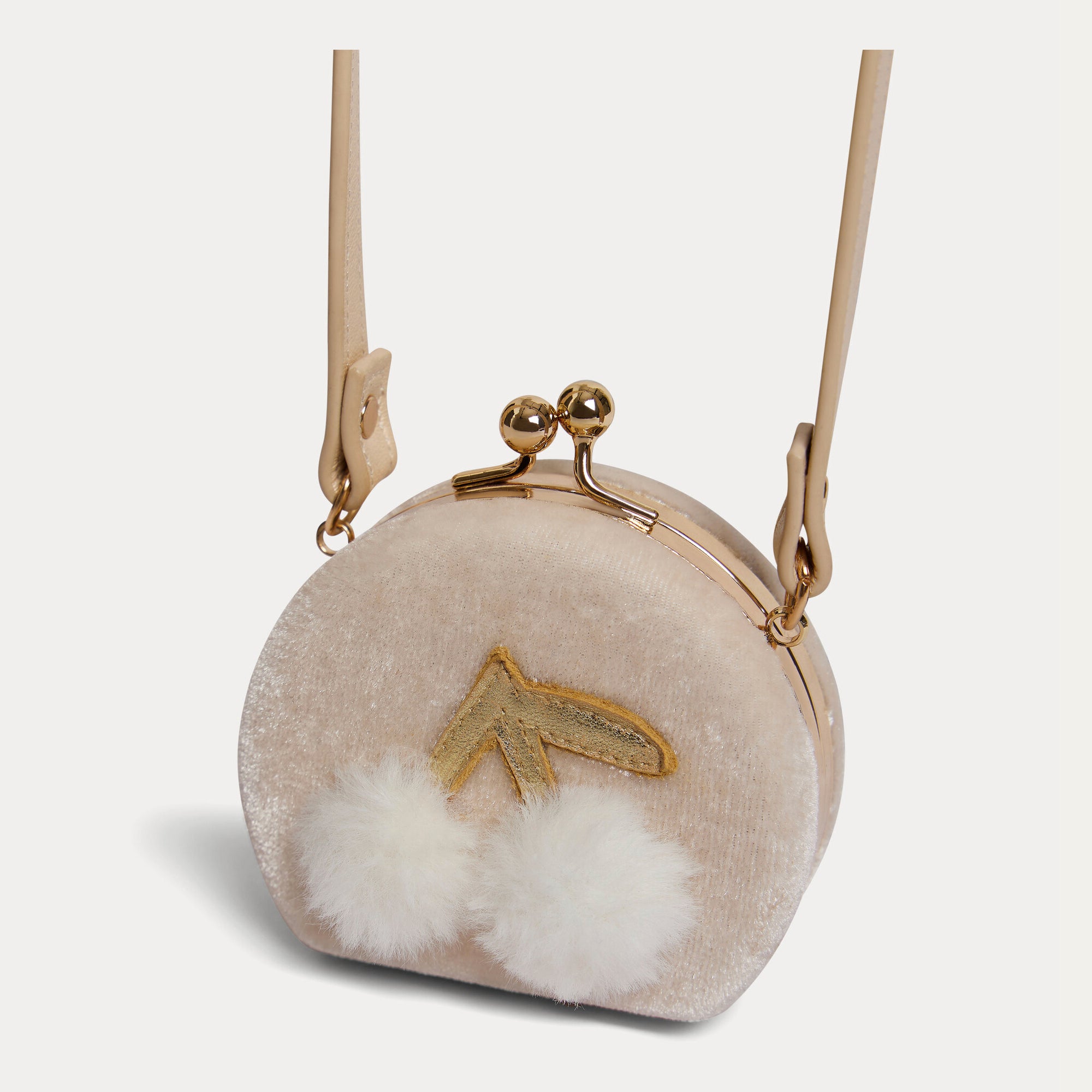 Sac bandoulière en velours rose clair pour filles