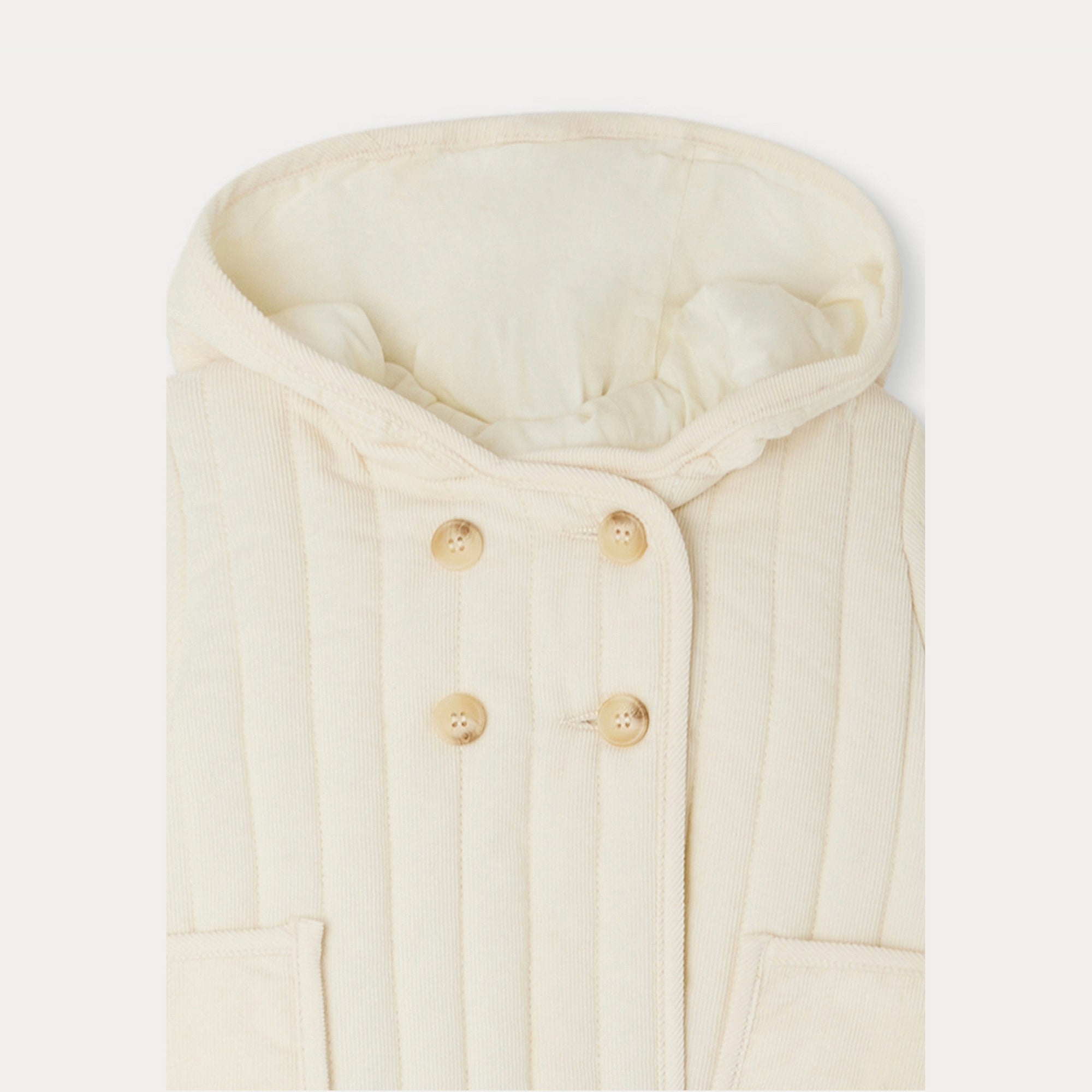 Blouson en velours côtelé ivoire pour bébé garçon et bébé fille