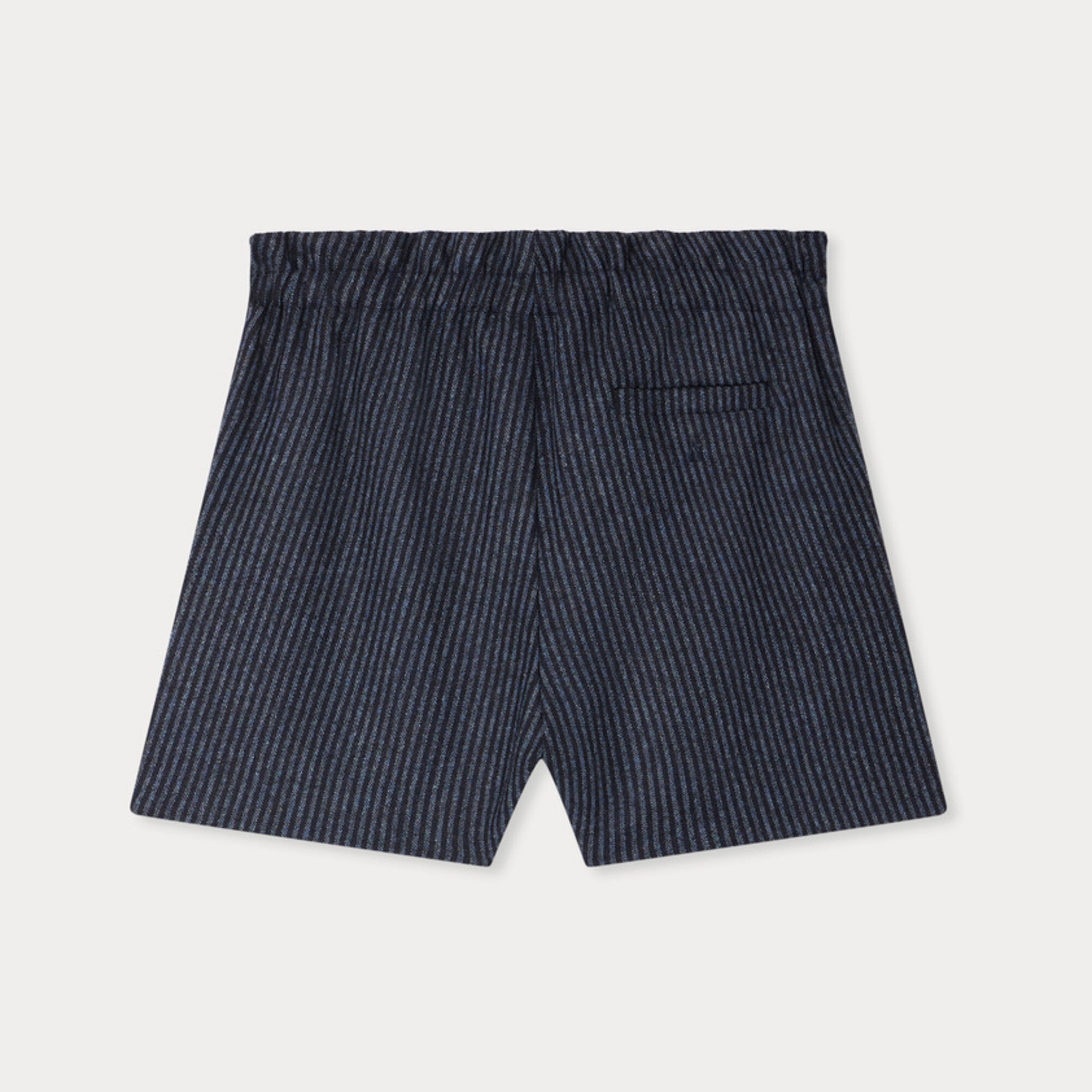 Girls Dark Blue Stripes Wool Shorts