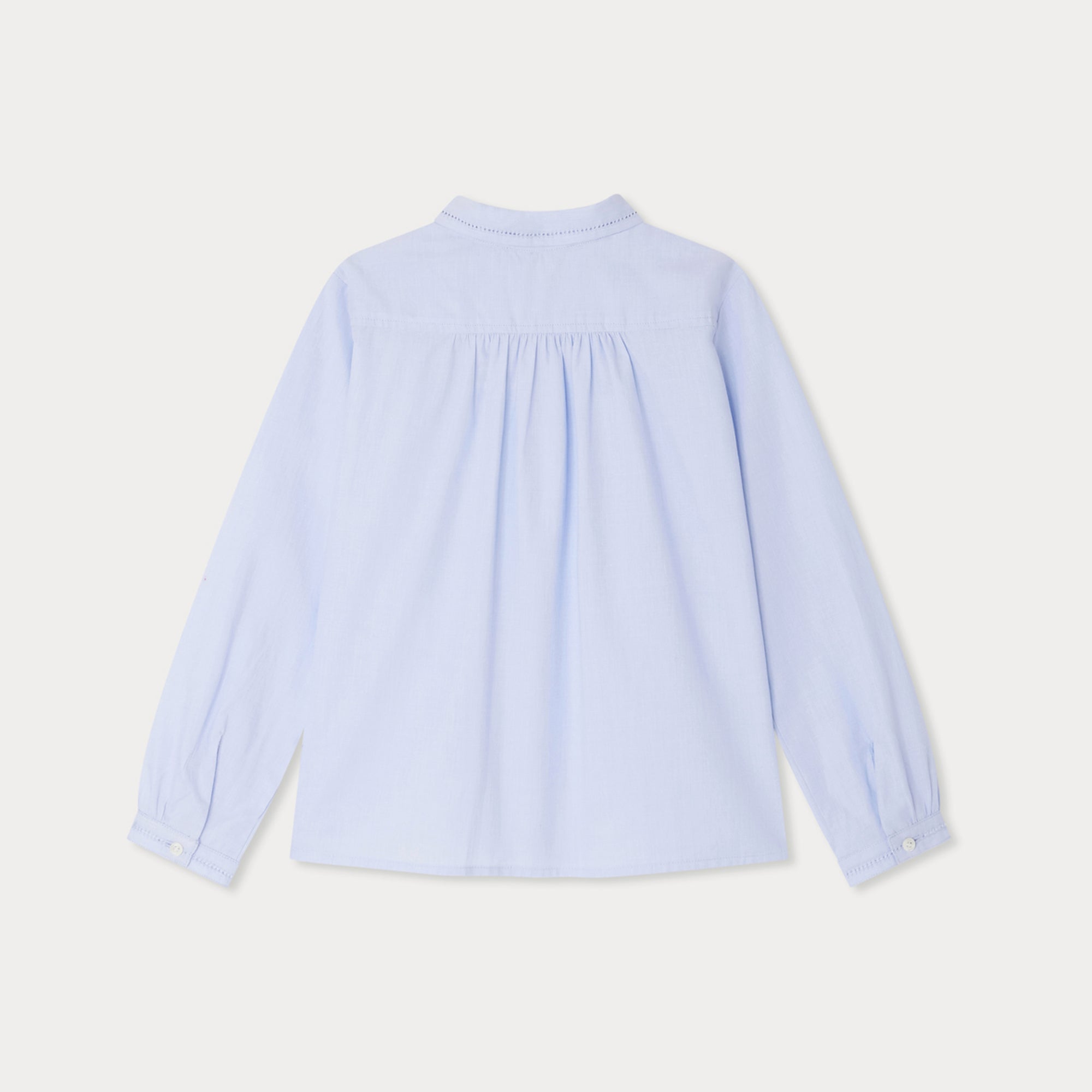 Girls Light Blue Cotton Blouse