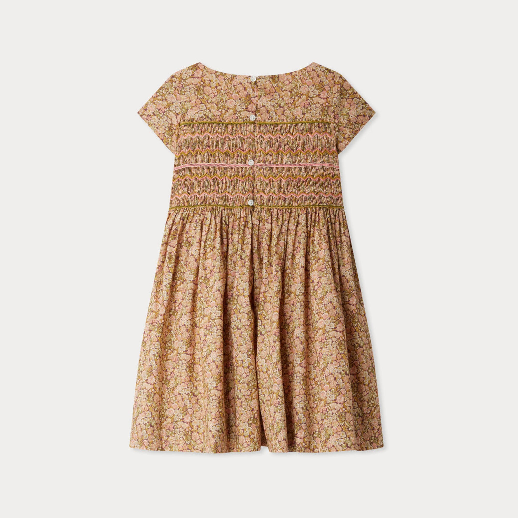 Girls Pink Floral Cotton Dress