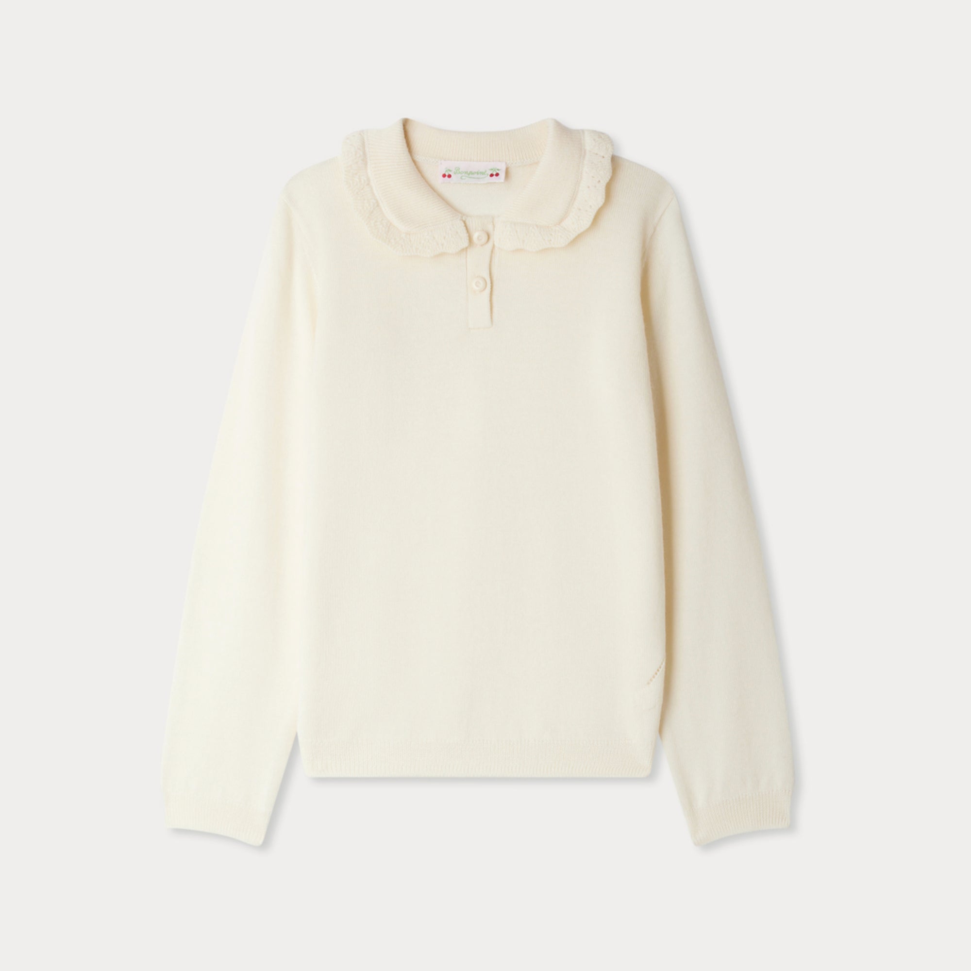 Girls White Wool Sweater