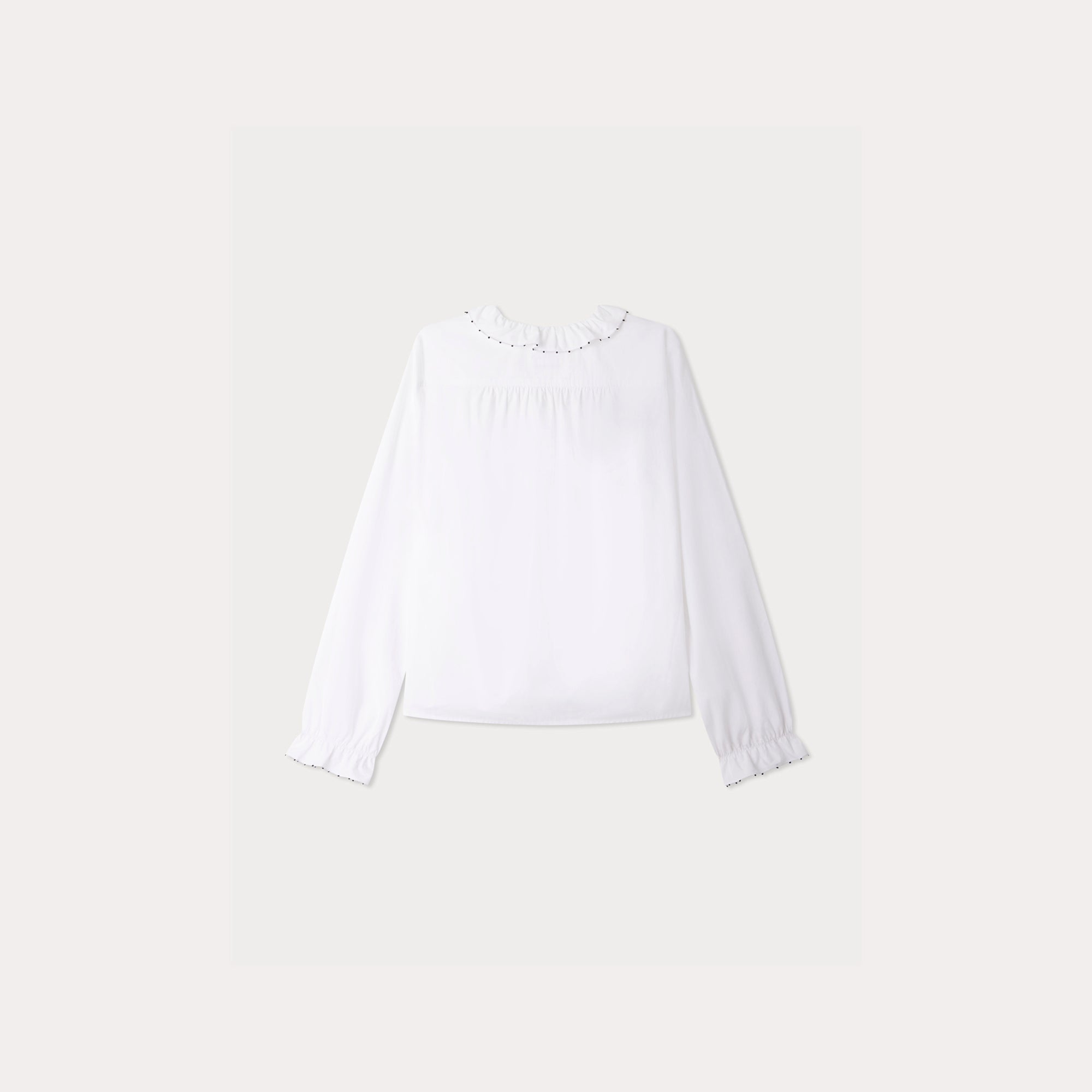 Women White Ruffled Cotton Shirt